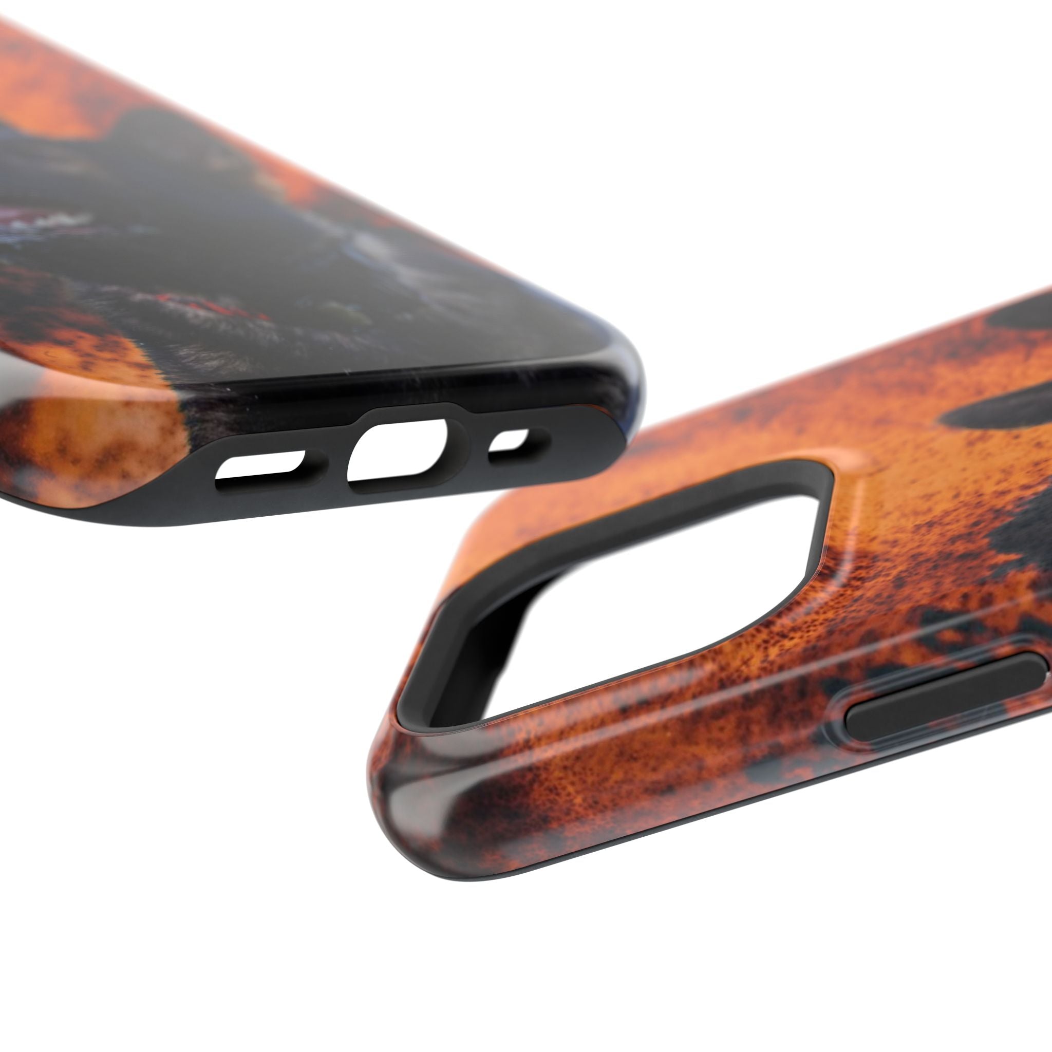 German Shepherd Phone Case — Flame Background Magnetic Impact-Resistant