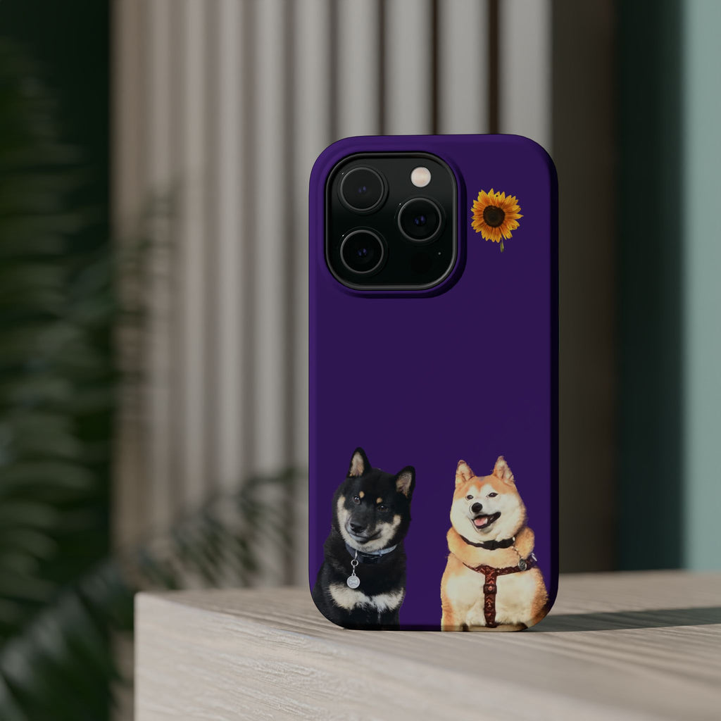 Shiba pair purple sunflower MagSafe Tough Cases