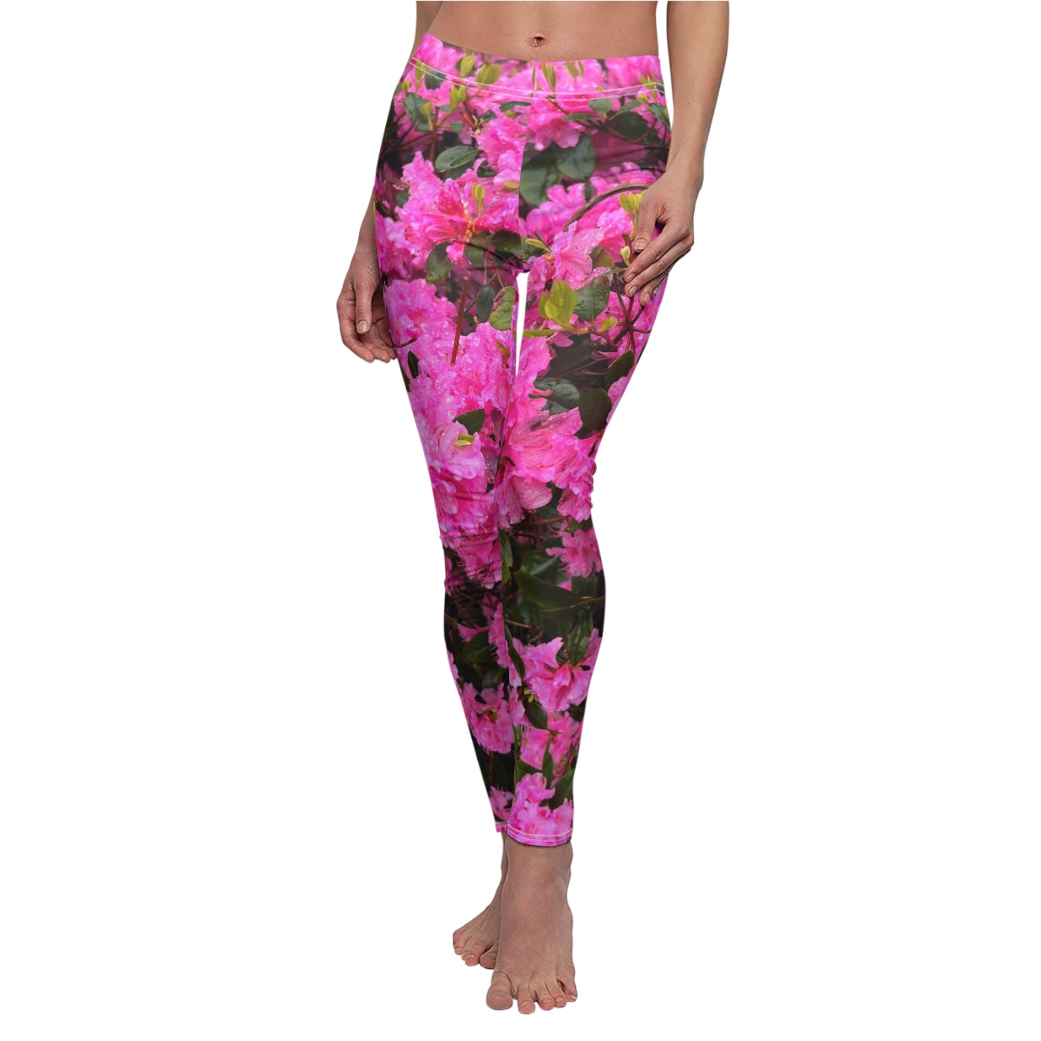 Floral Pink Azalea All-Over Print Leggings