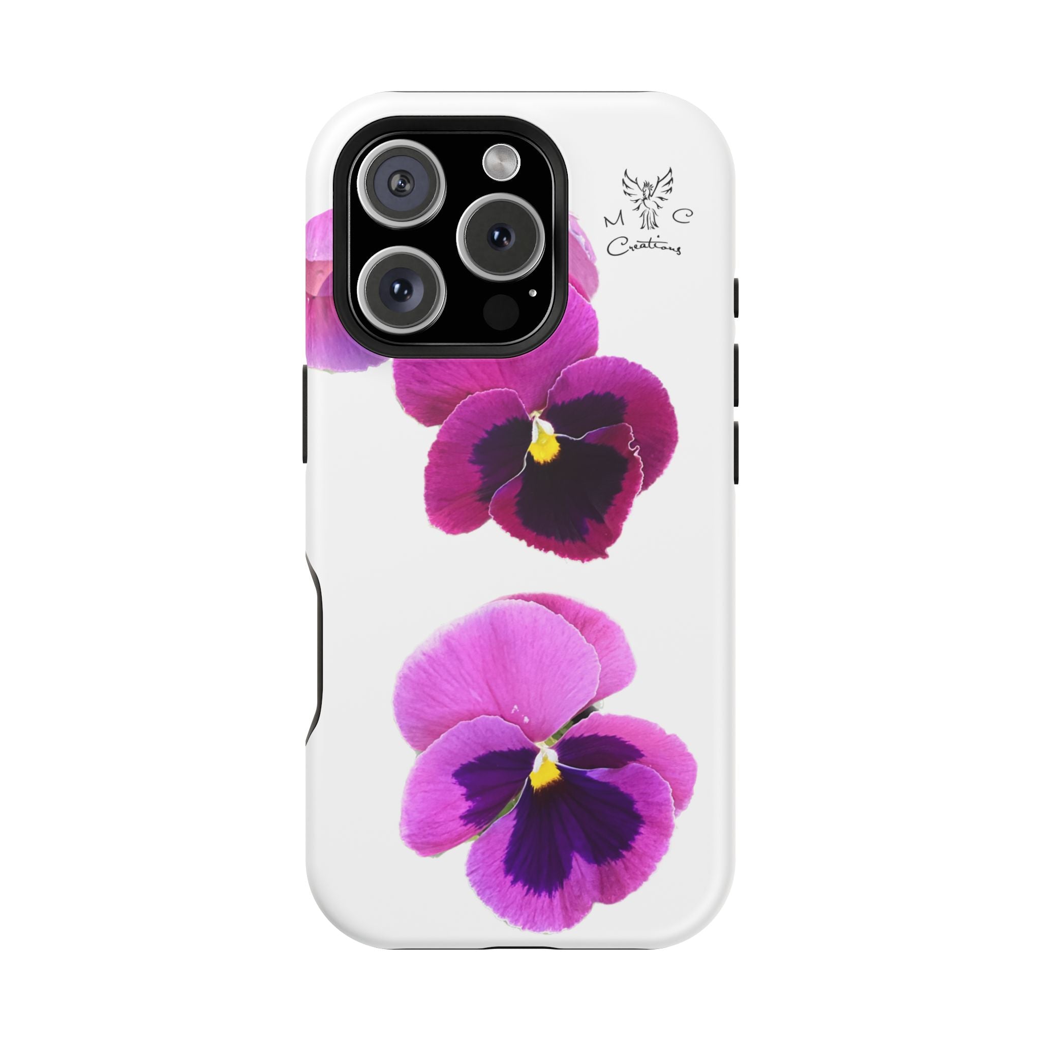 Pansy Blossom Magnetic Phone Case — Impact‑Resistant Floral iPhone Cover
