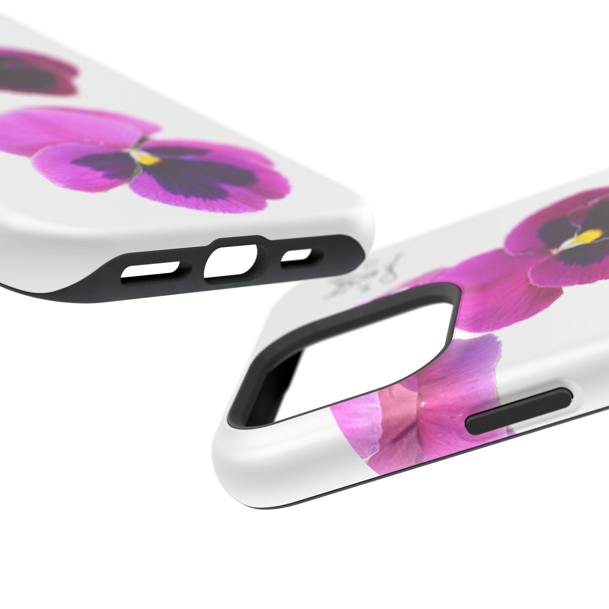 Pansy Blossom Magnetic Phone Case — Impact‑Resistant Floral iPhone Cover