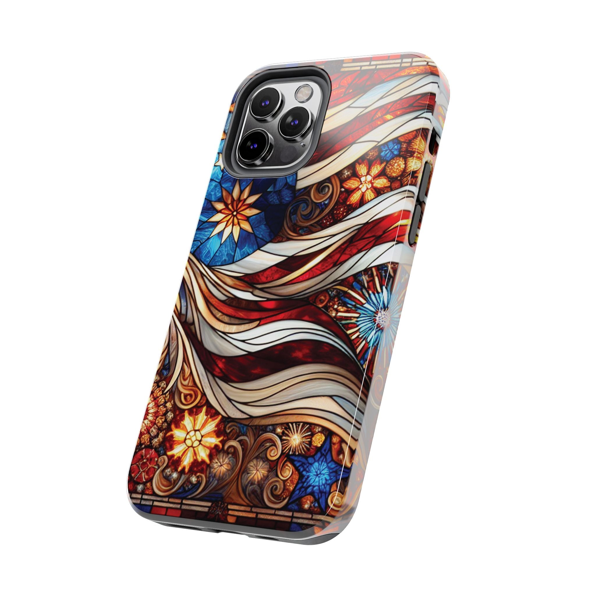 American by Nature Colorful Stained Glass Tough Phone Cases | Unique iPhone Covers, Protective Cases, Vibrant Designs, Gifts for Him/Her