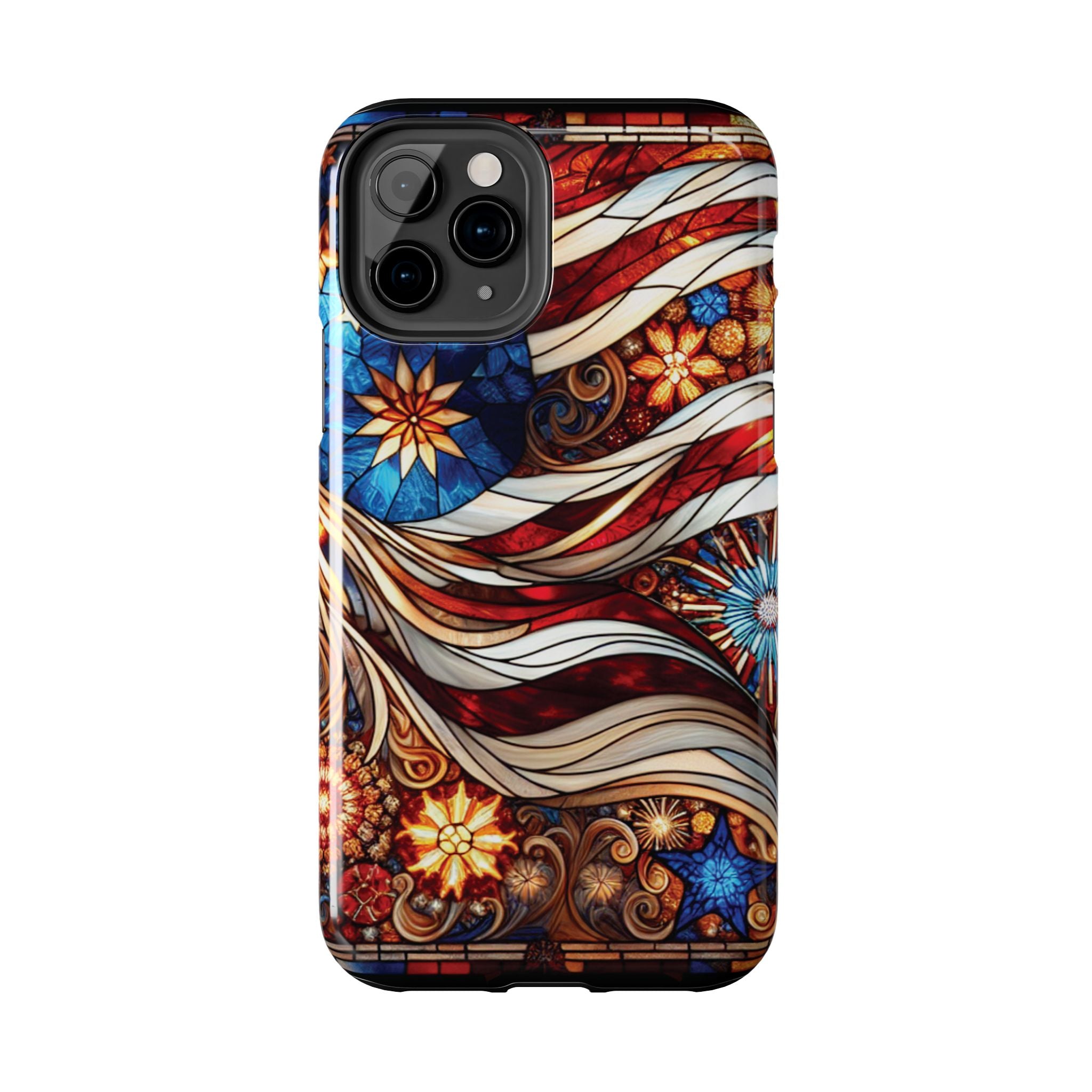 American by Nature Colorful Stained Glass Tough Phone Cases | Unique iPhone Covers, Protective Cases, Vibrant Designs, Gifts for Him/Her