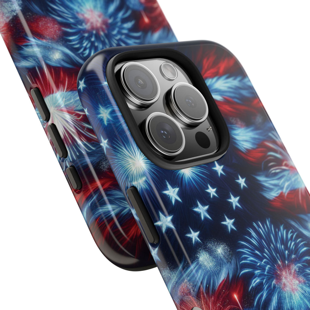 Patriotic Fireworks Phone Case, Independence Day, USA Pride, Tough Phone Cover, July 4th, Gift for Veterans