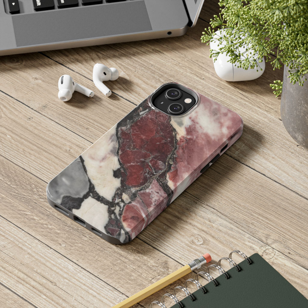 Red Marble Tough Phone Case — Protective Designer Phone Cover