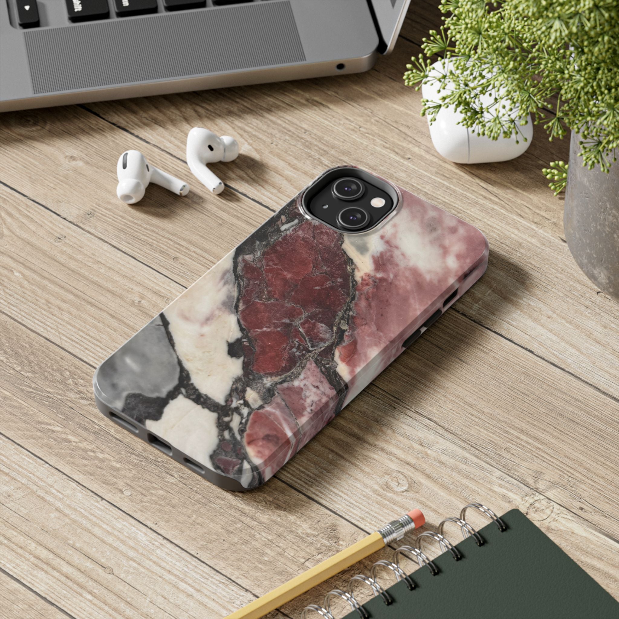 Red Marble Tough Phone Case — Protective Designer Phone Cover