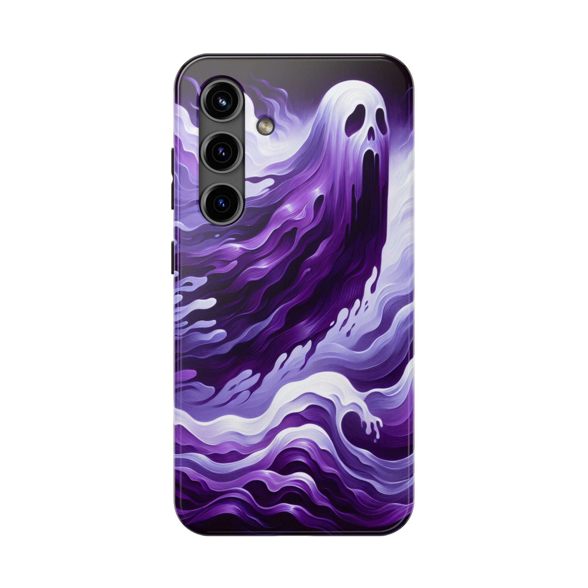 Purple wavey ghosts! - Tough Phone Cases