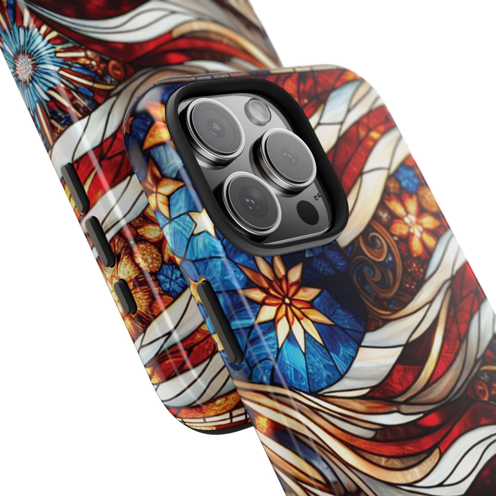 American by Nature Colorful Stained Glass Tough Phone Cases | Unique iPhone Covers, Protective Cases, Vibrant Designs, Gifts for Him/Her