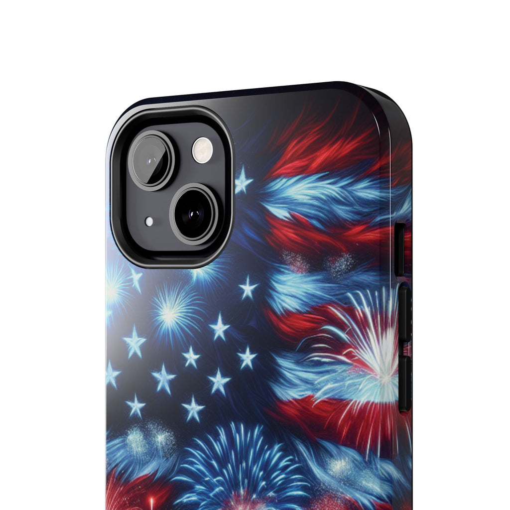 Patriotic Fireworks Phone Case, Independence Day, USA Pride, Tough Phone Cover, July 4th, Gift for Veterans
