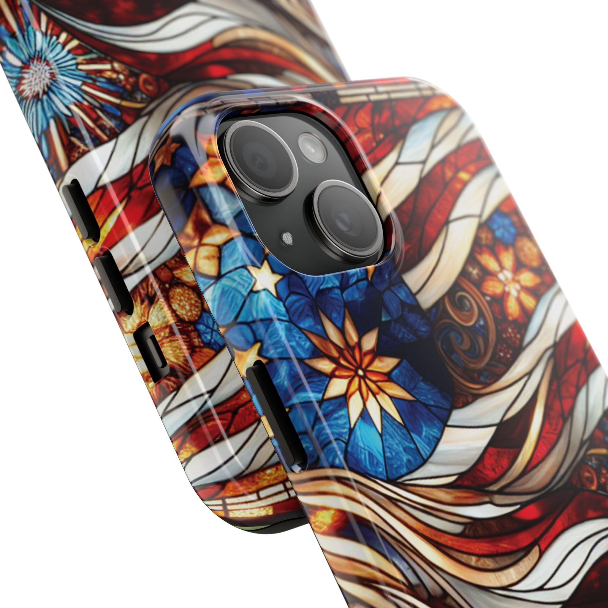 American by Nature Colorful Stained Glass Tough Phone Cases | Unique iPhone Covers, Protective Cases, Vibrant Designs, Gifts for Him/Her