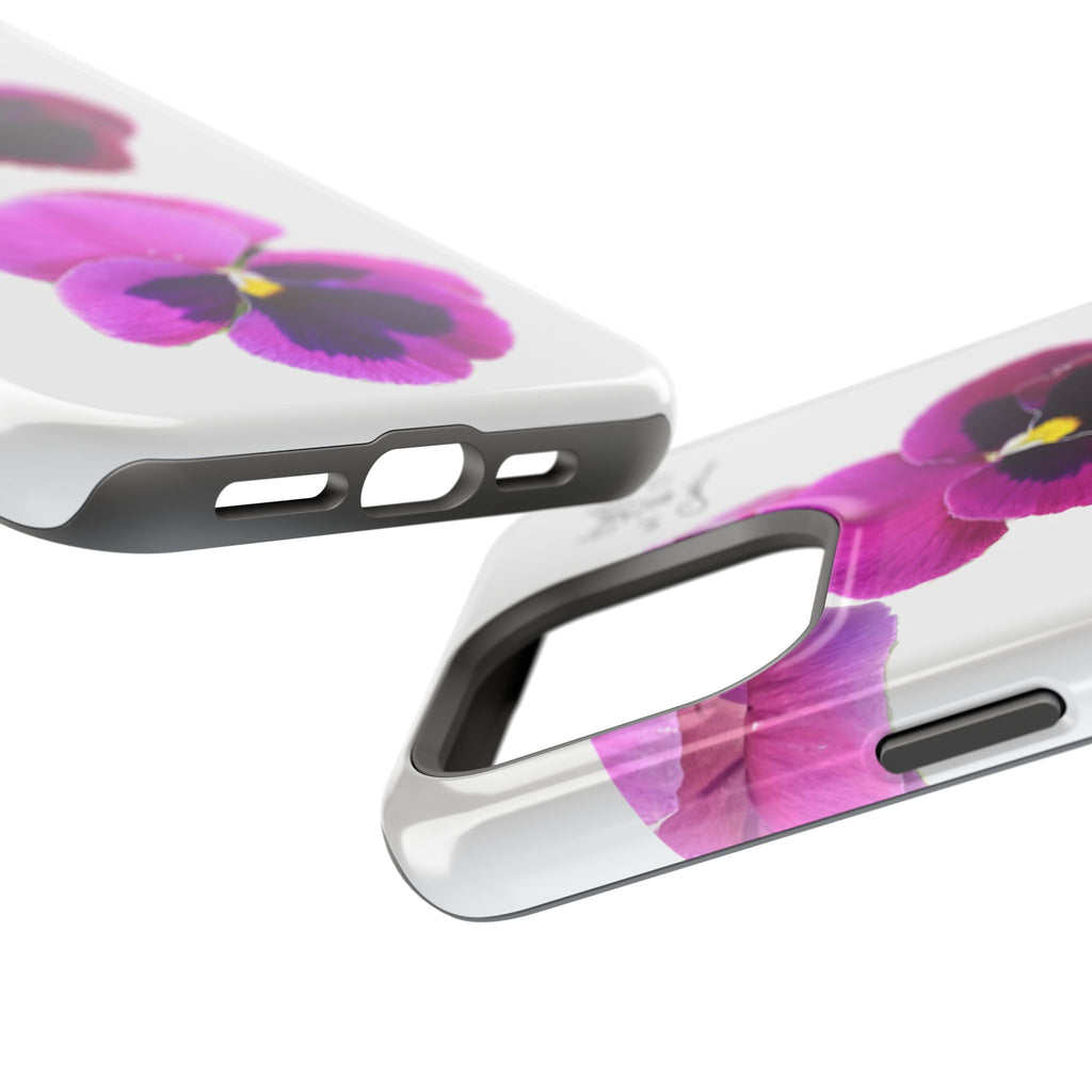 Pansy Blossom Magnetic Phone Case — Impact‑Resistant Floral iPhone Cover