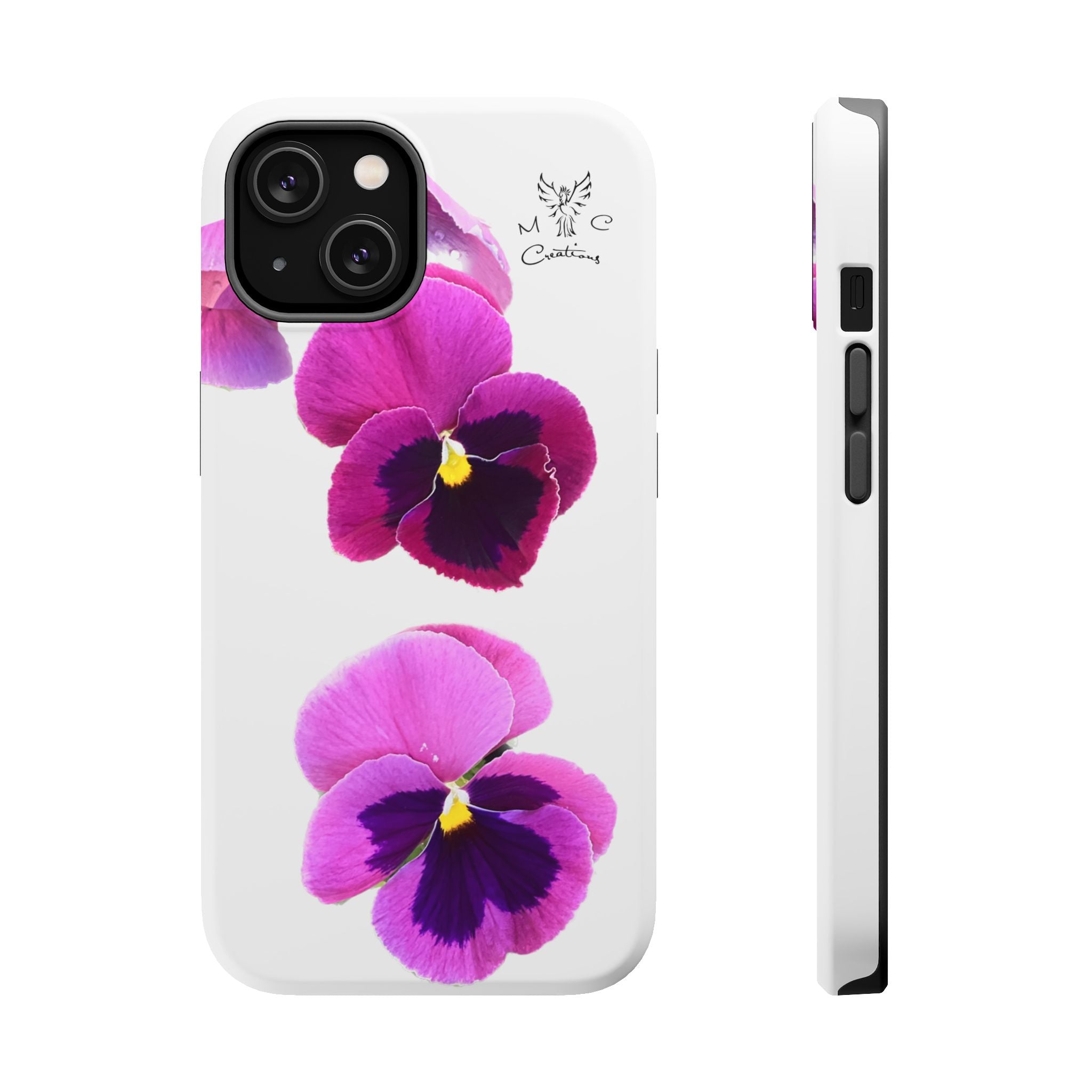 Pansy Blossom Magnetic Phone Case — Impact‑Resistant Floral iPhone Cover