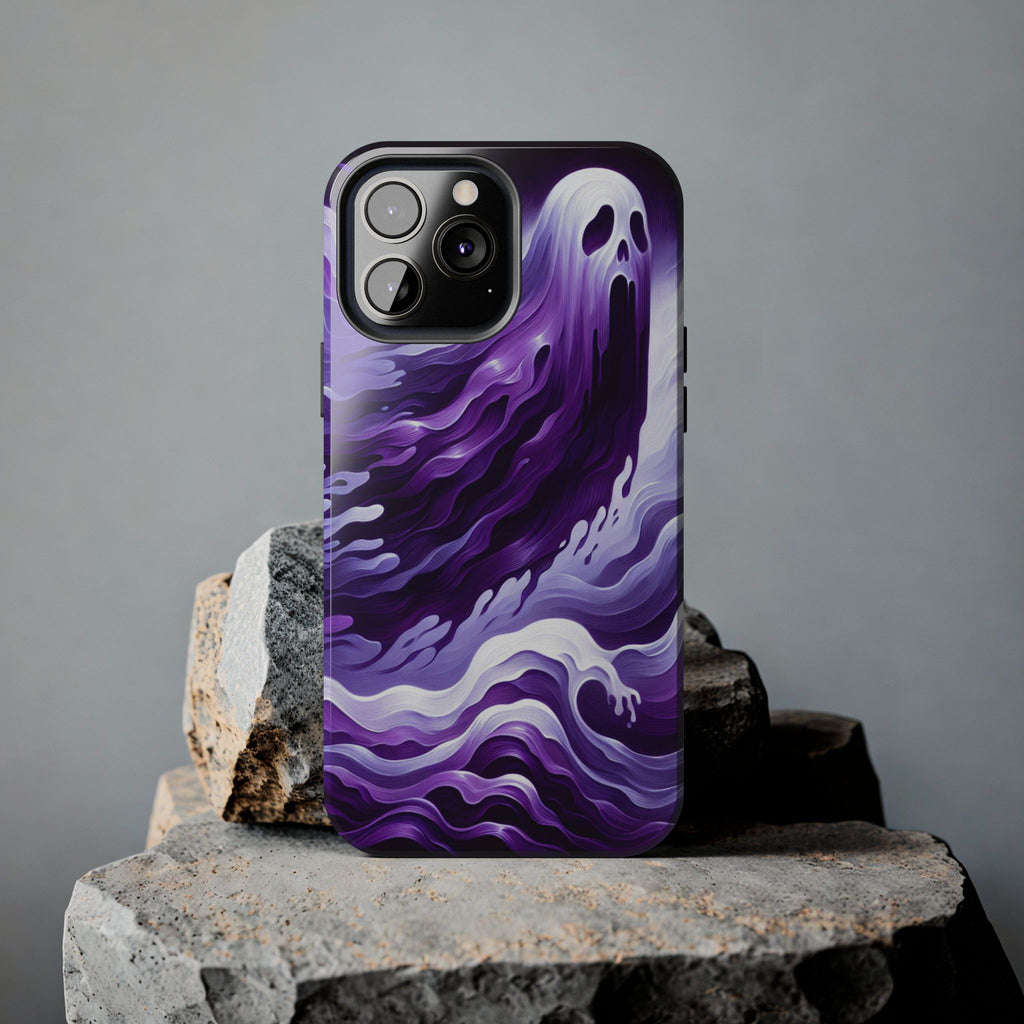 Purple wavey ghosts! - Tough Phone Cases