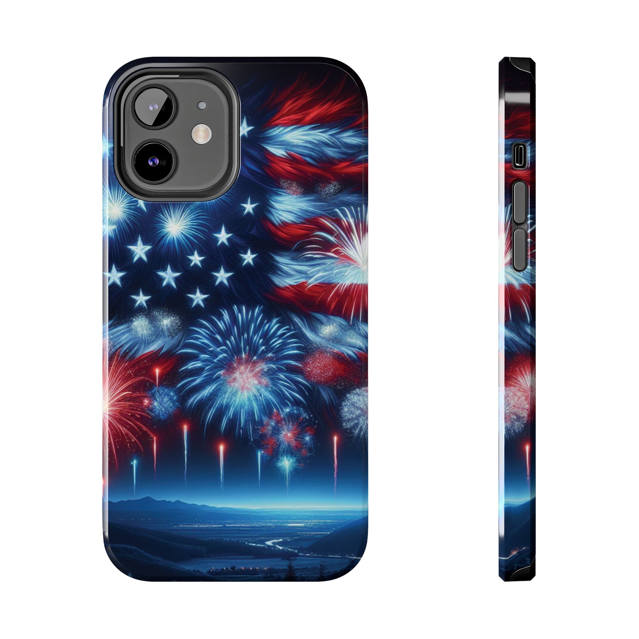 Patriotic Fireworks Phone Case, Independence Day, USA Pride, Tough Phone Cover, July 4th, Gift for Veterans