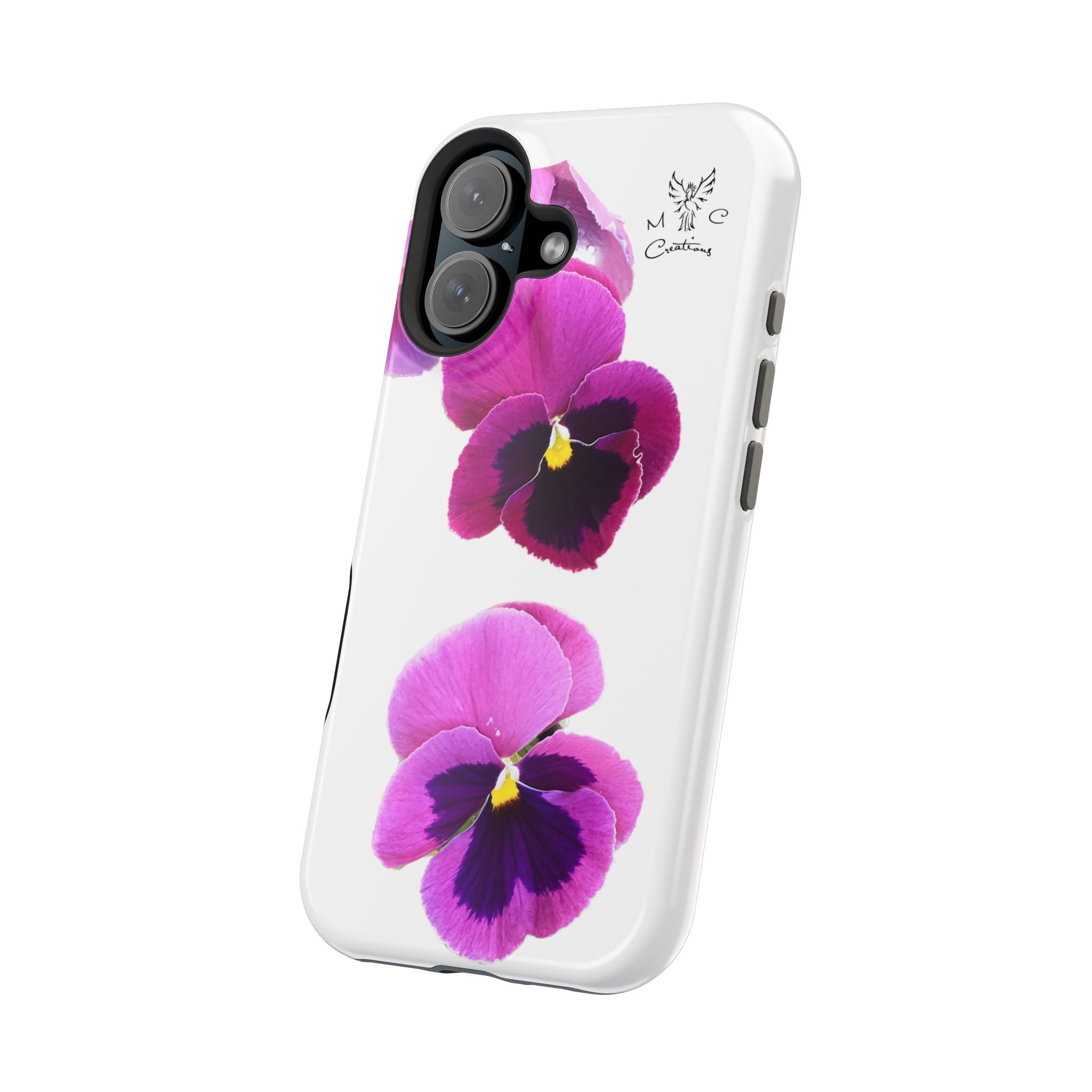 Pansy Blossom Magnetic Phone Case — Impact‑Resistant Floral iPhone Cover