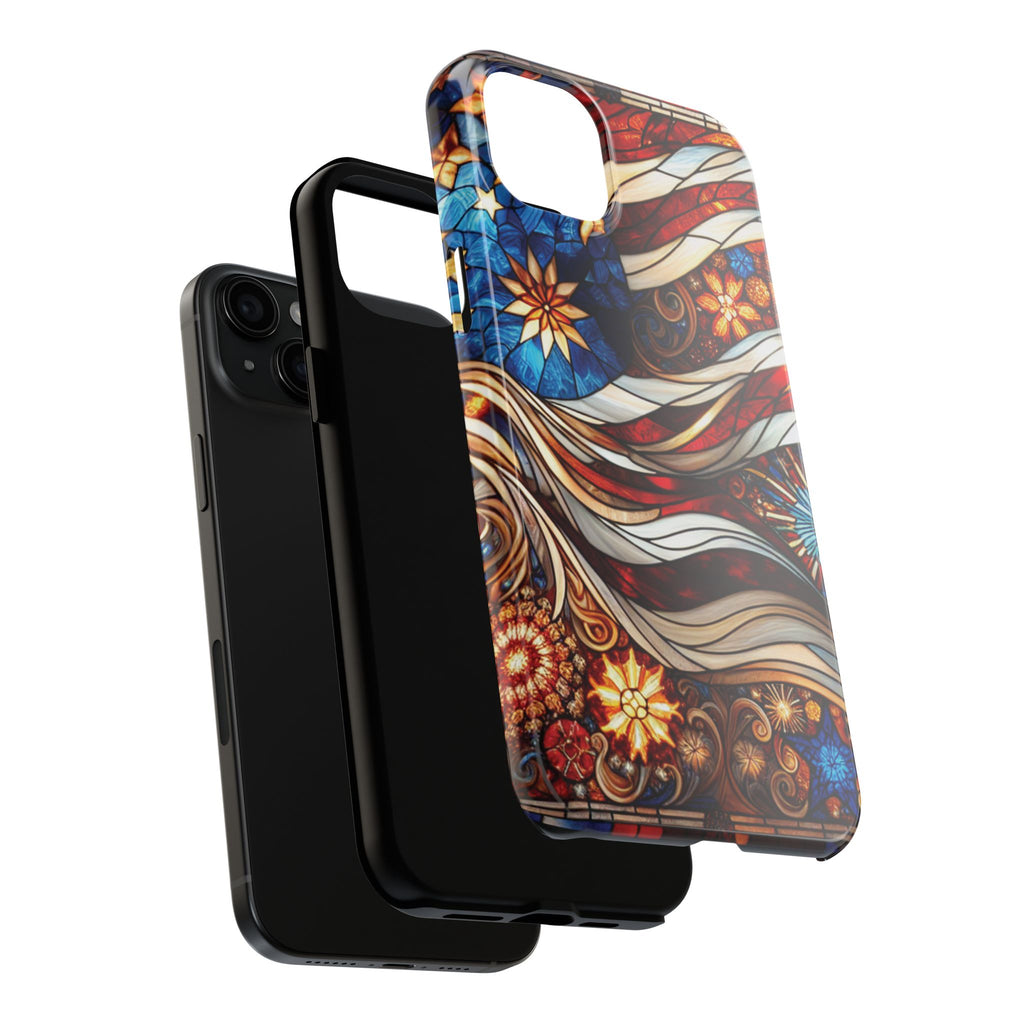 American by Nature Colorful Stained Glass Tough Phone Cases | Unique iPhone Covers, Protective Cases, Vibrant Designs, Gifts for Him/Her