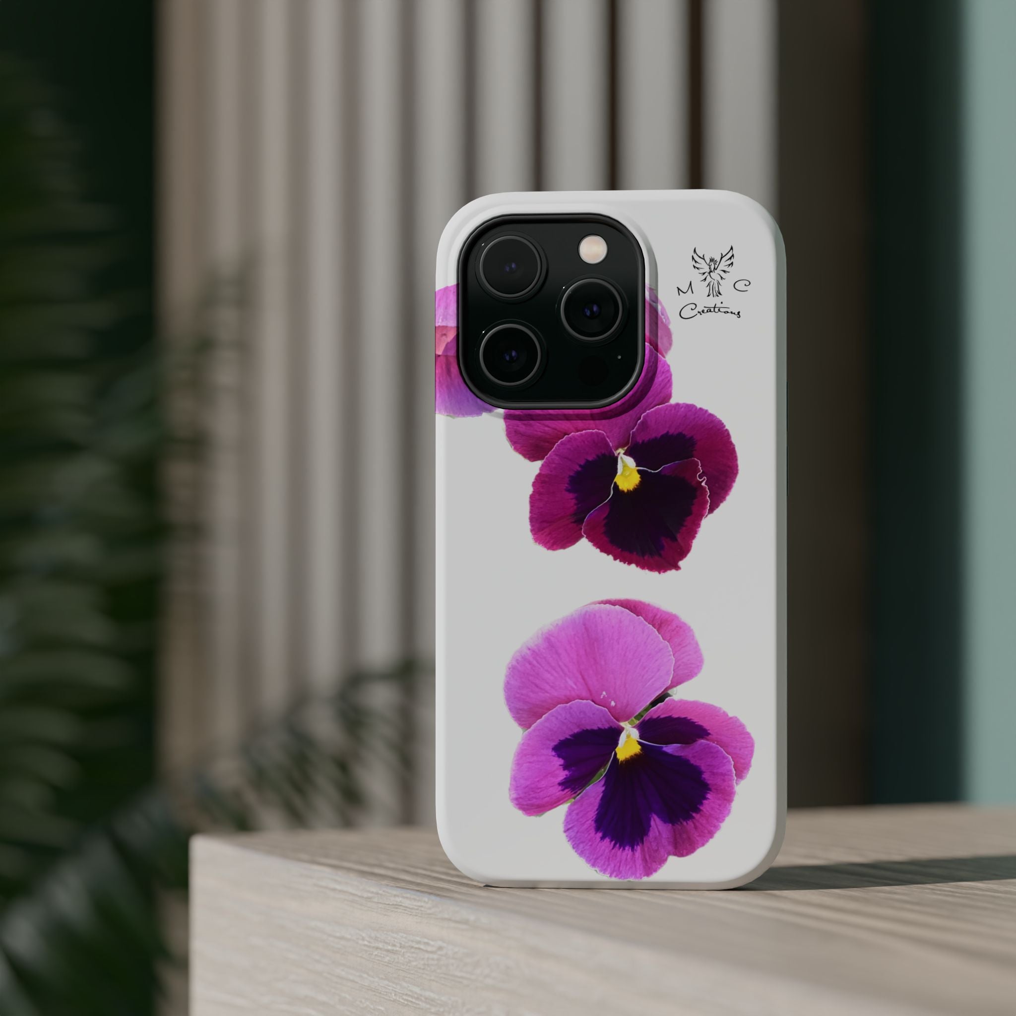Pansy Blossom Magnetic Phone Case — Impact‑Resistant Floral iPhone Cover