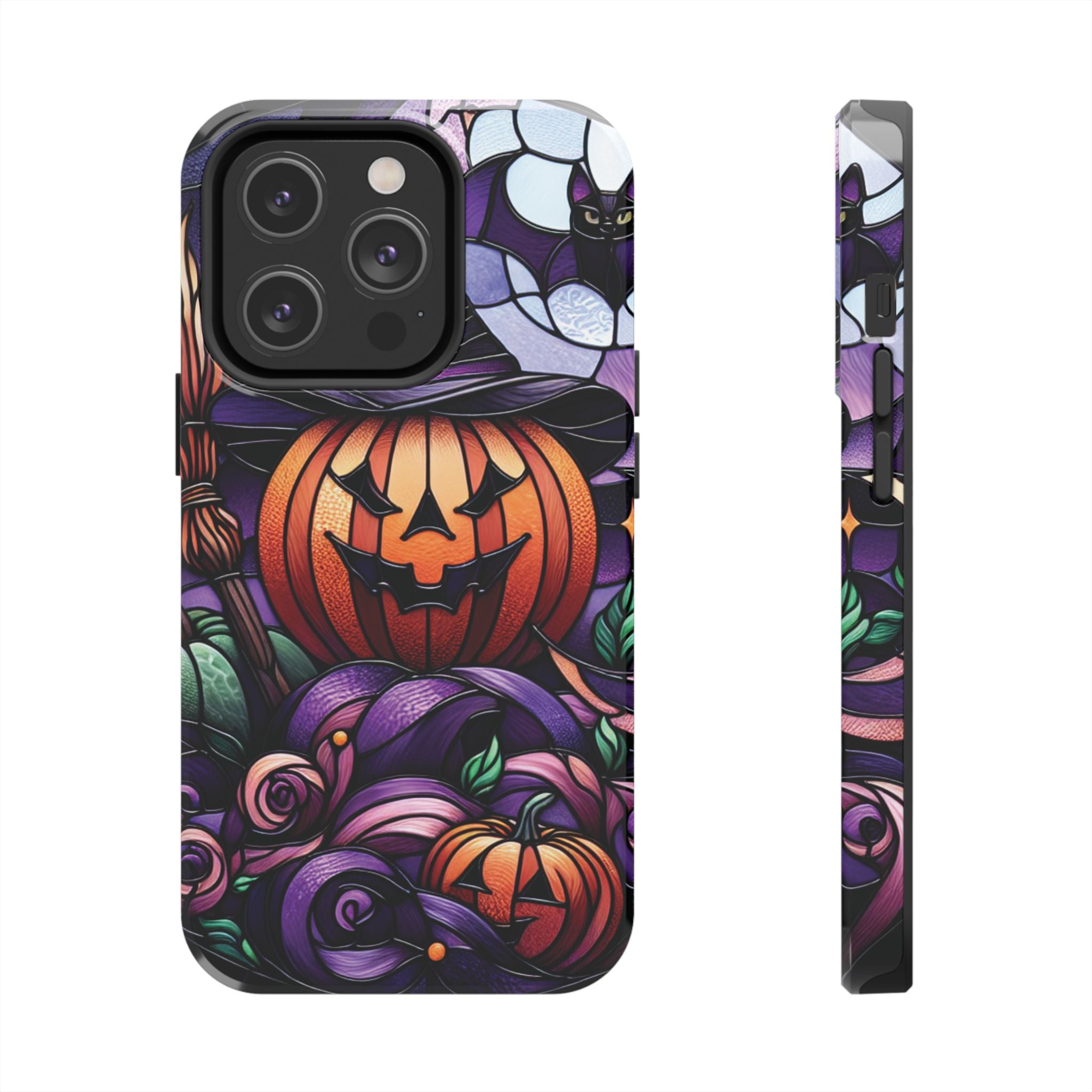 Halloween Jack-O'-Lantern Tough Phone Case — Spooky Pumpkin Witch Hat Design