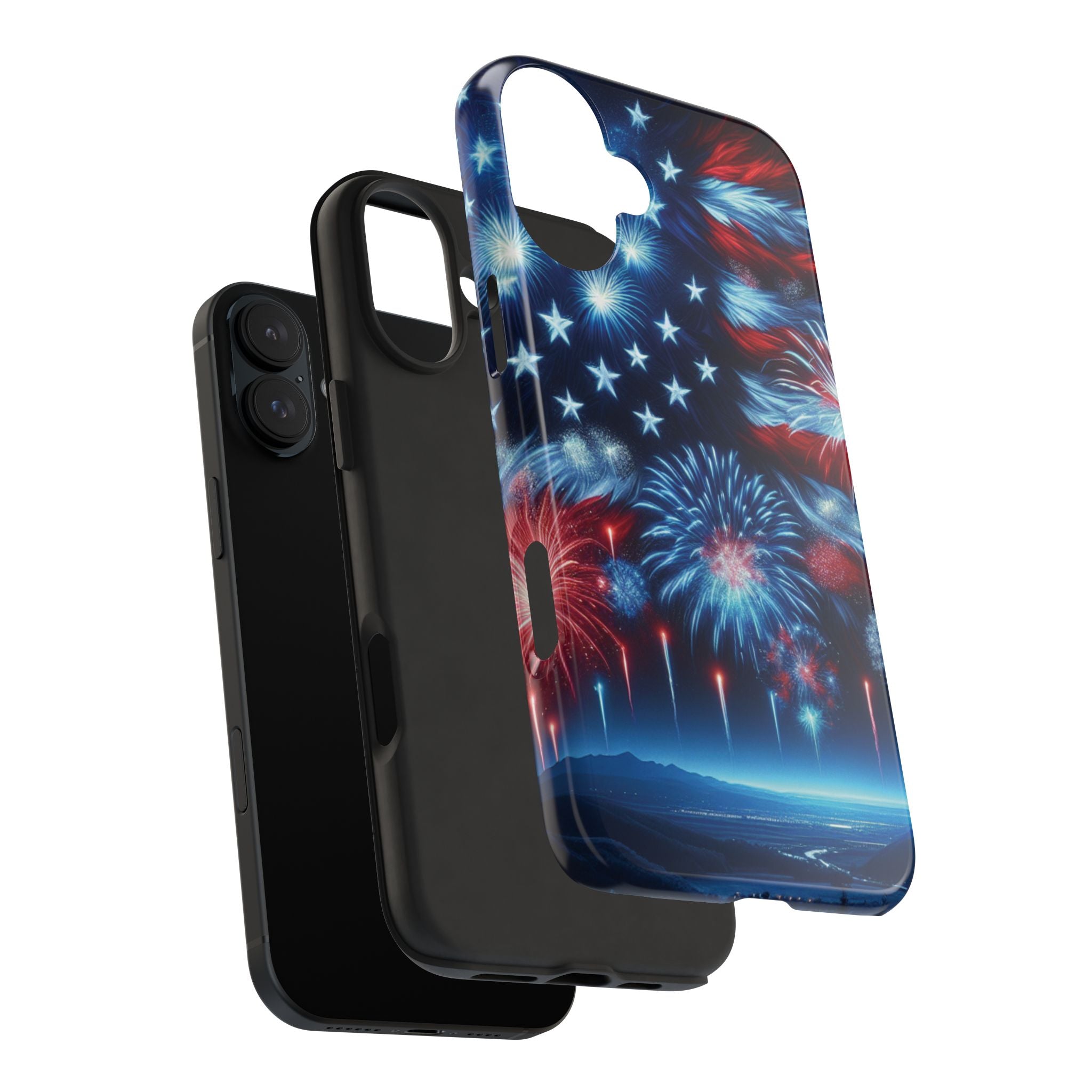 Patriotic Fireworks Phone Case, Independence Day, USA Pride, Tough Phone Cover, July 4th, Gift for Veterans