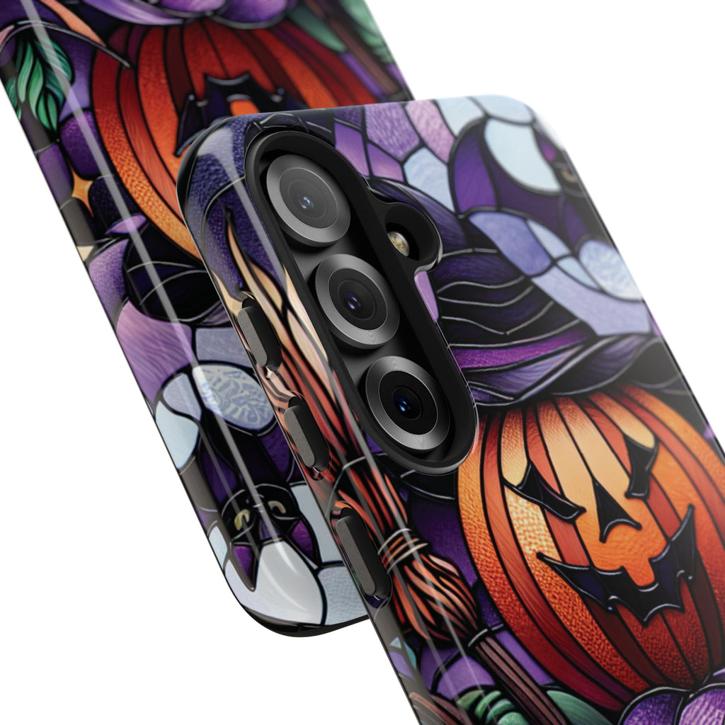 Halloween Jack-O'-Lantern Tough Phone Case — Spooky Pumpkin Witch Hat Design