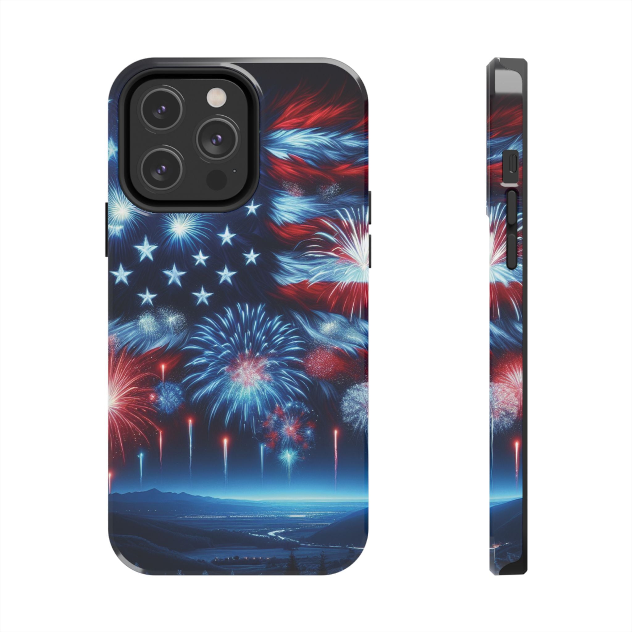 Patriotic Fireworks Phone Case, Independence Day, USA Pride, Tough Phone Cover, July 4th, Gift for Veterans