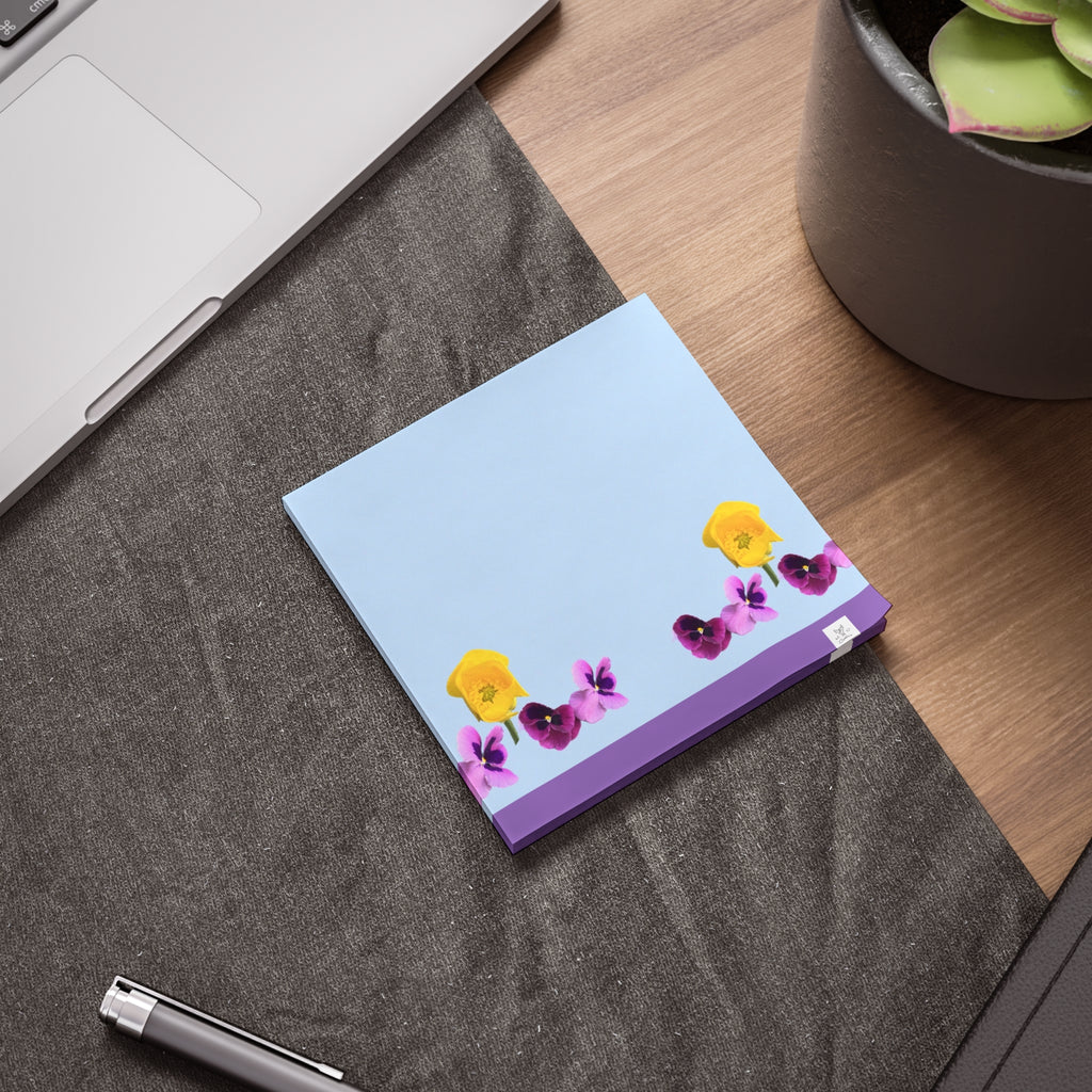 Spring Time Flowers Blue Post-it® Note Pads