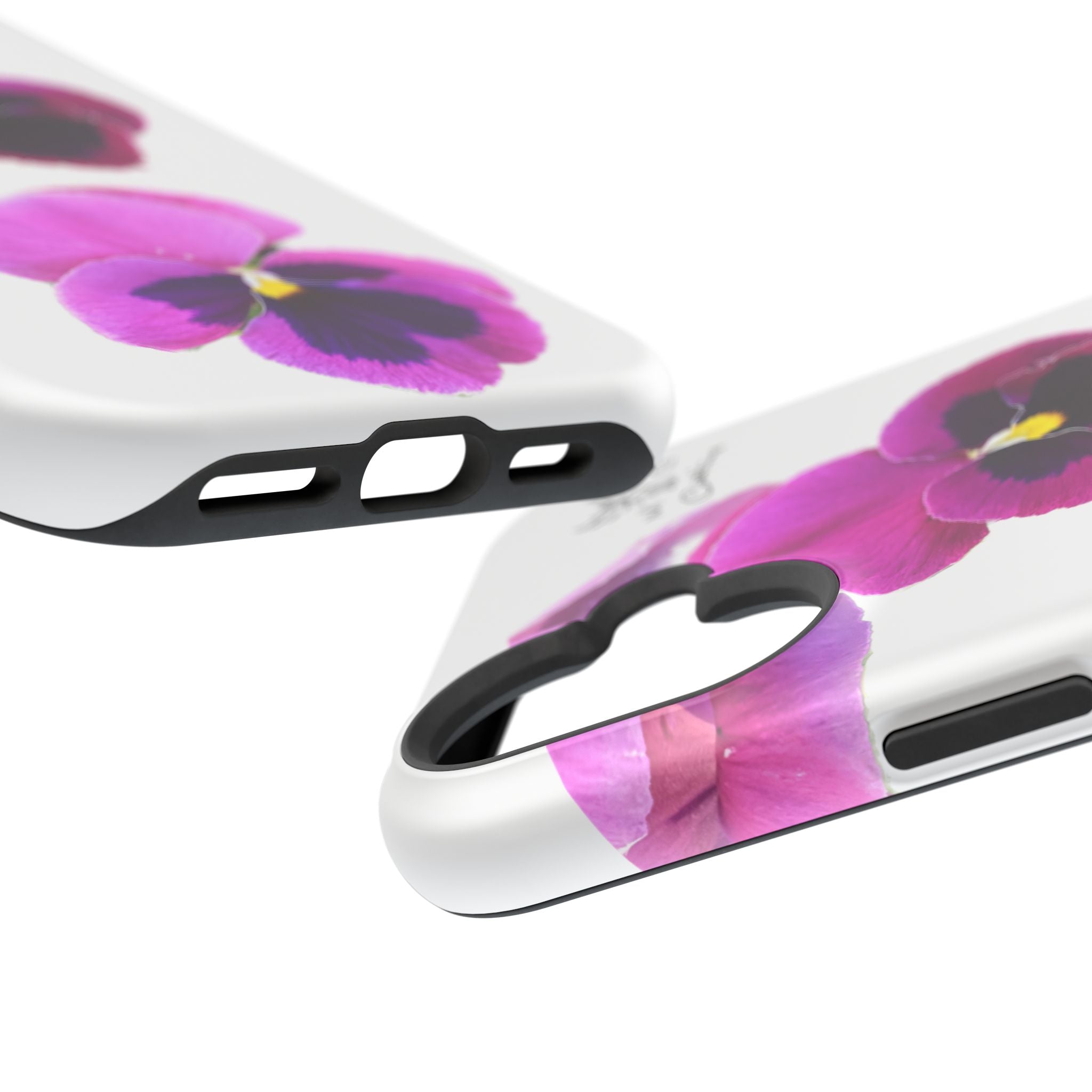 Pansy Blossom Magnetic Phone Case — Impact‑Resistant Floral iPhone Cover