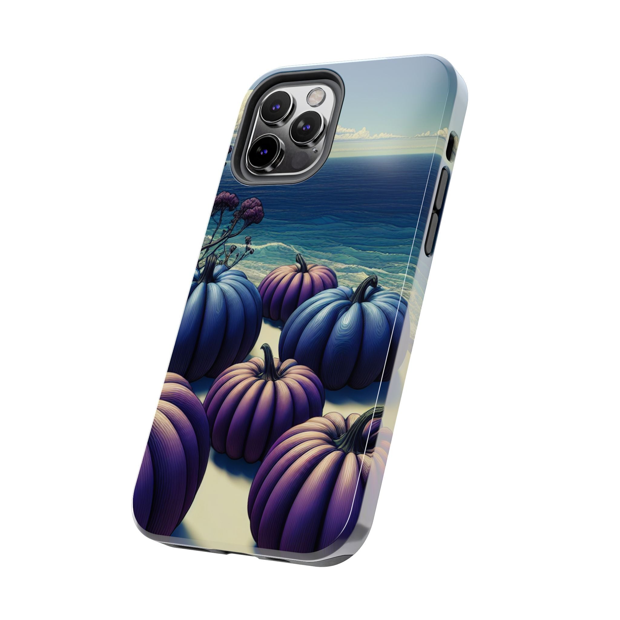 Blue Pumpkin Beach Tough Phone Case — Coastal Halloween Fall iPhone Cover