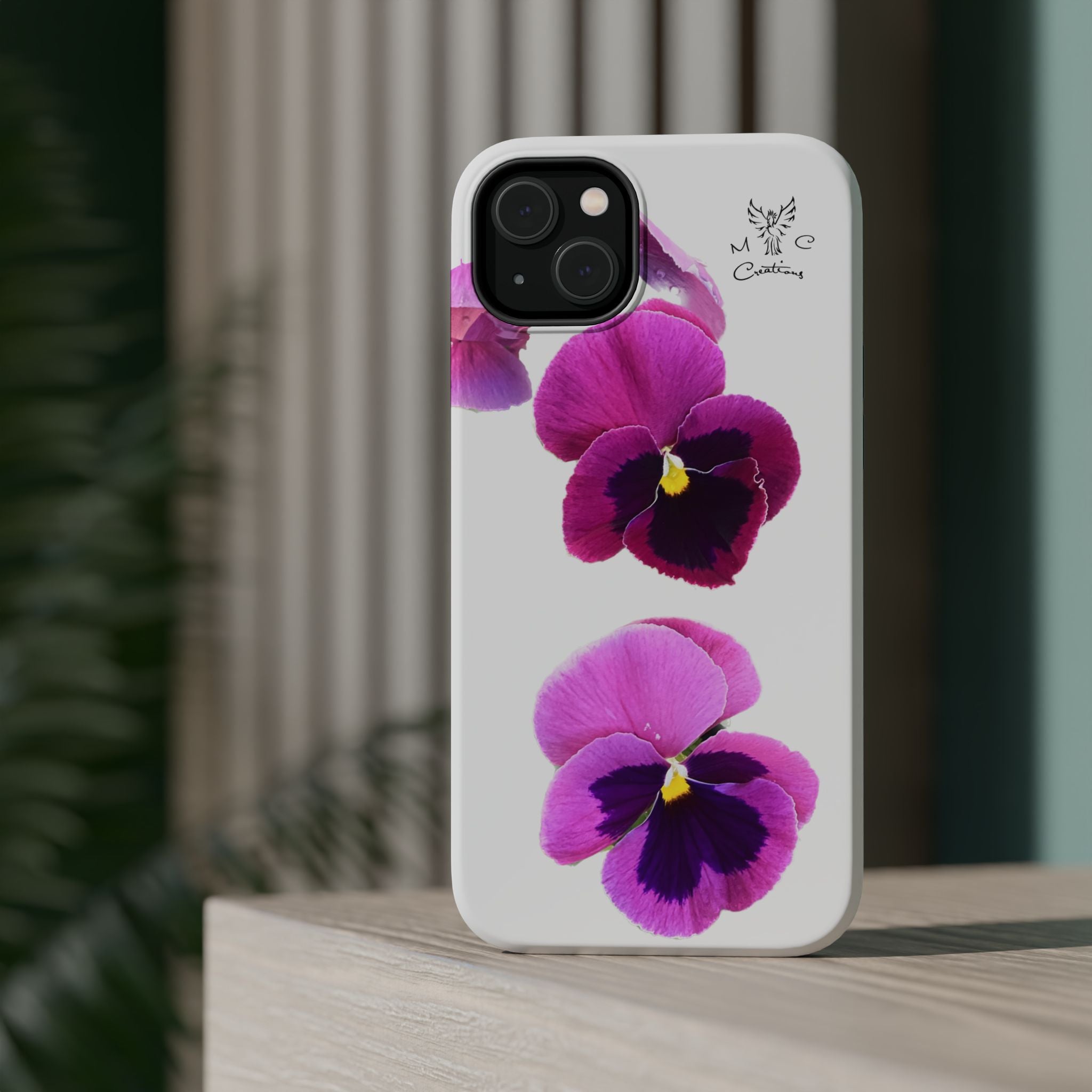 Pansy Blossom Magnetic Phone Case — Impact‑Resistant Floral iPhone Cover