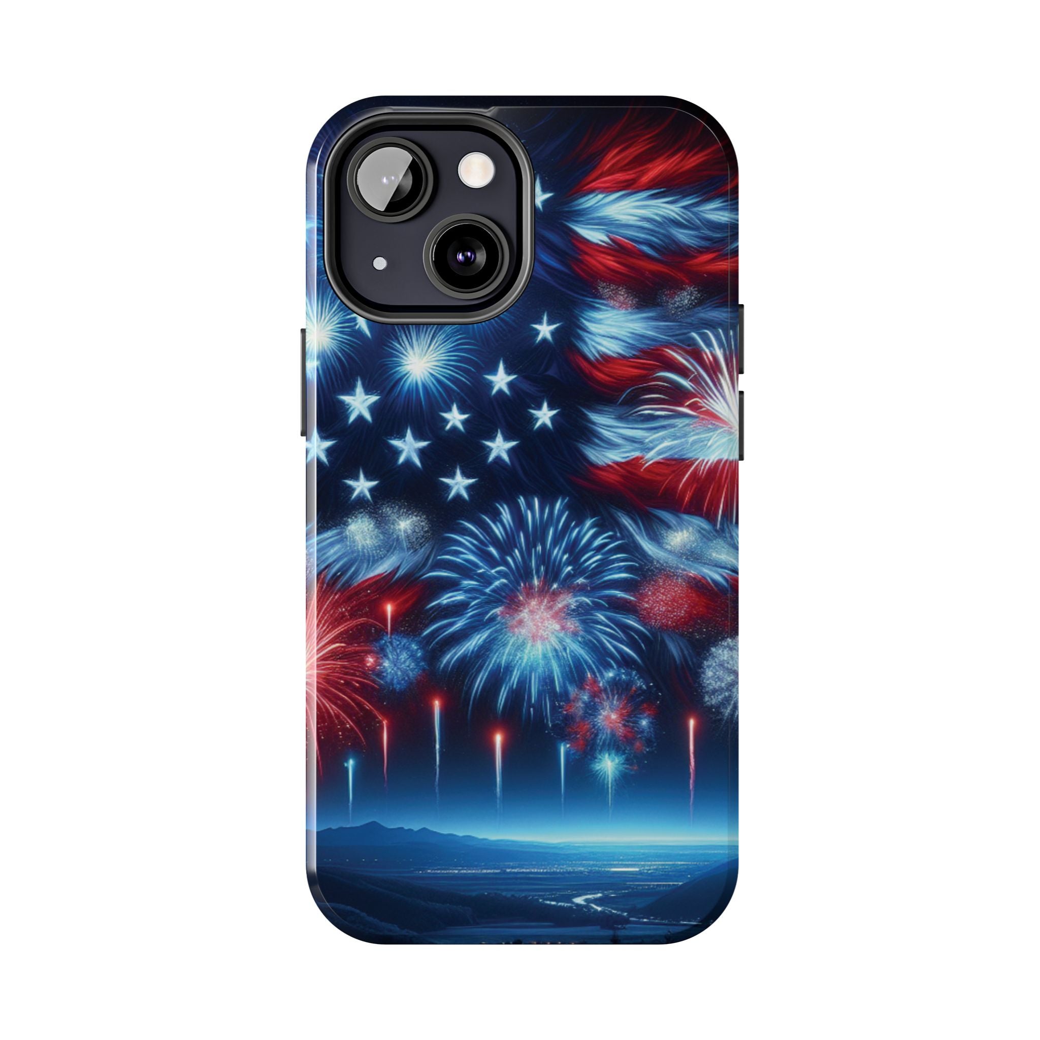 Patriotic Fireworks Phone Case, Independence Day, USA Pride, Tough Phone Cover, July 4th, Gift for Veterans