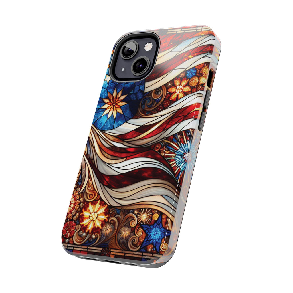American by Nature Colorful Stained Glass Tough Phone Cases | Unique iPhone Covers, Protective Cases, Vibrant Designs, Gifts for Him/Her