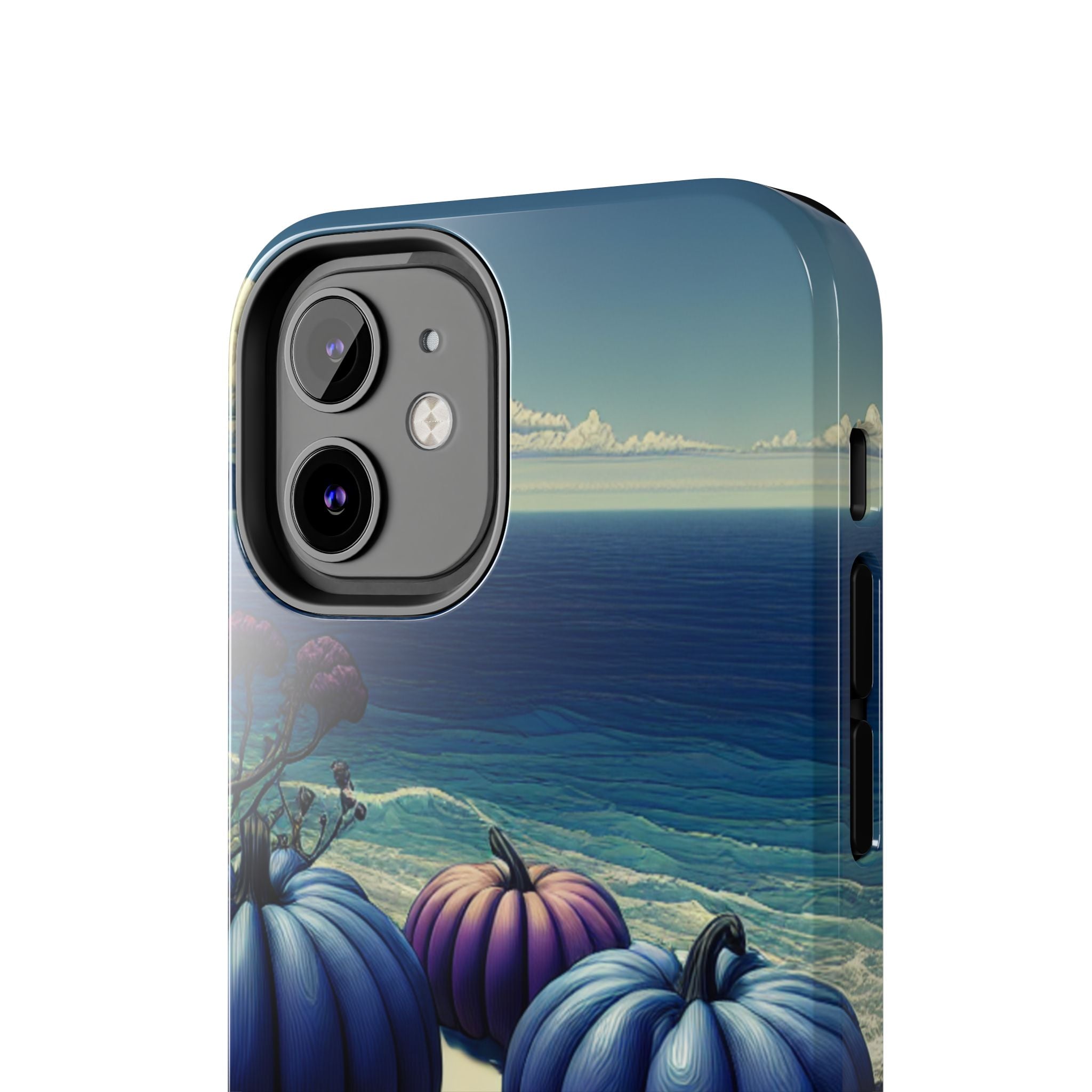 Blue Pumpkin Beach Tough Phone Case — Coastal Halloween Fall iPhone Cover