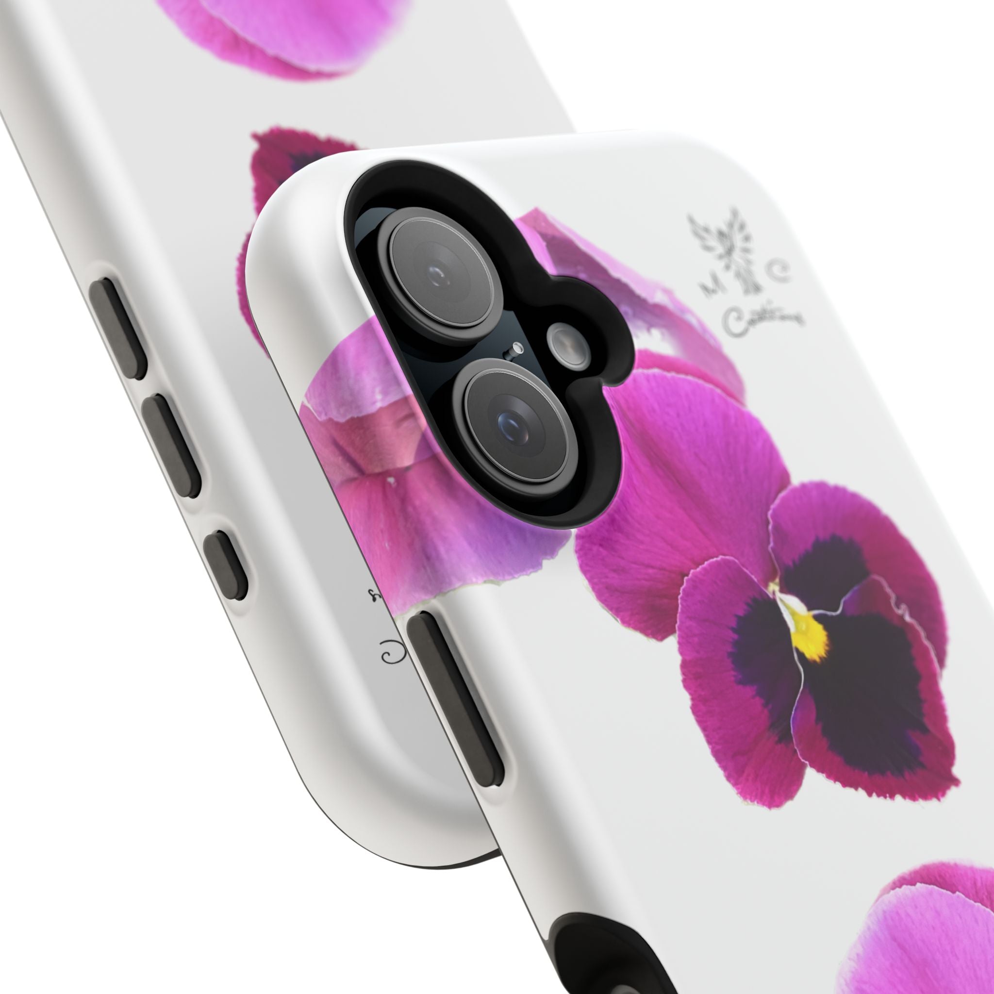 Pansy Blossom Magnetic Phone Case — Impact‑Resistant Floral iPhone Cover