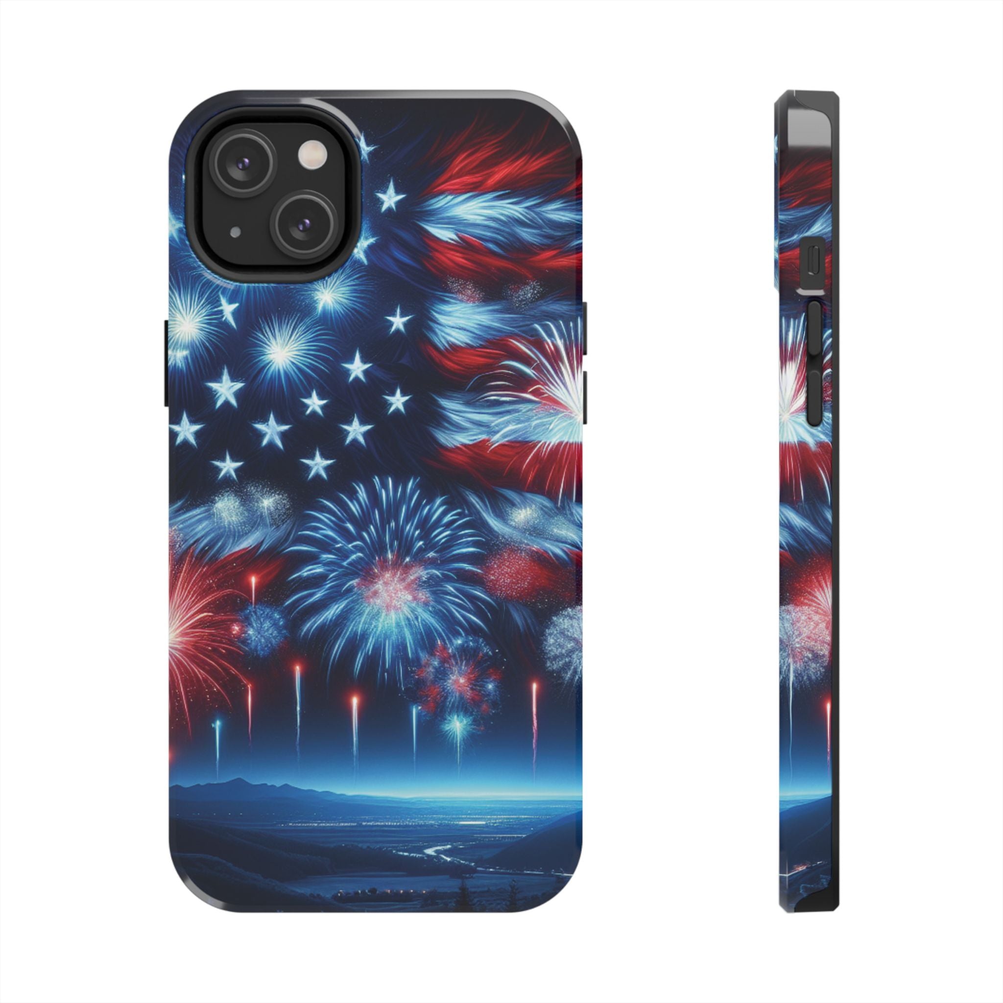 Patriotic Fireworks Phone Case, Independence Day, USA Pride, Tough Phone Cover, July 4th, Gift for Veterans