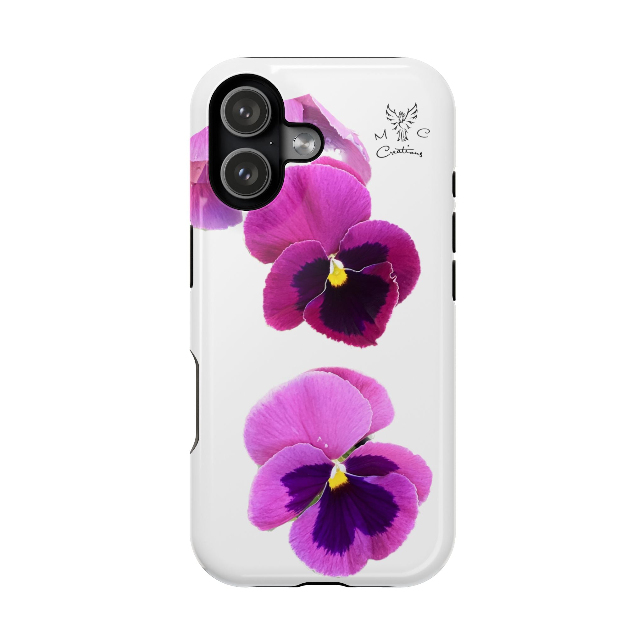Pansy Blossom Magnetic Phone Case — Impact‑Resistant Floral iPhone Cover