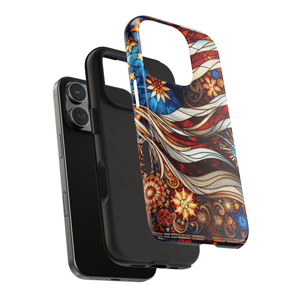 American by Nature Colorful Stained Glass Tough Phone Cases | Unique iPhone Covers, Protective Cases, Vibrant Designs, Gifts for Him/Her