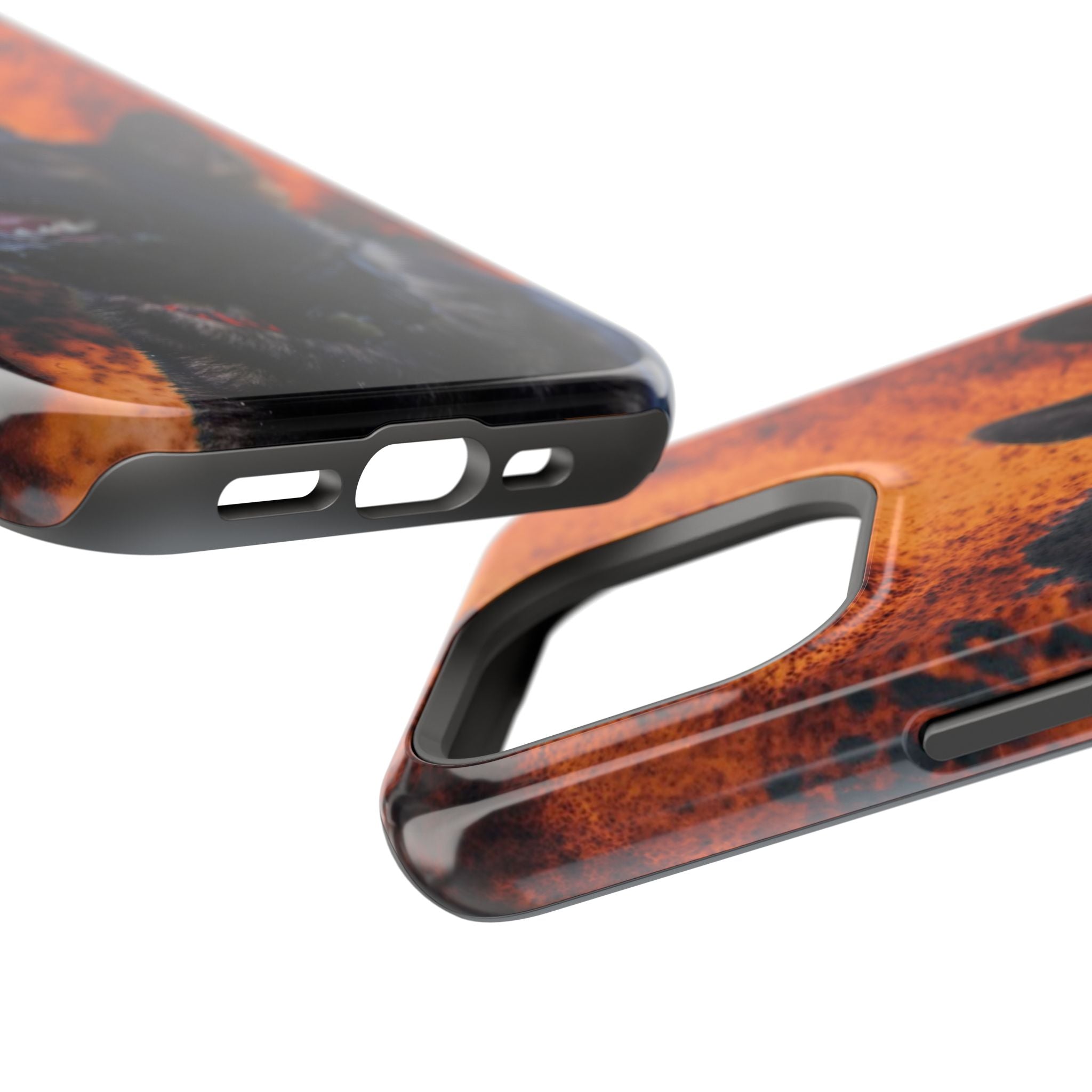 German Shepherd Phone Case — Flame Background Magnetic Impact-Resistant