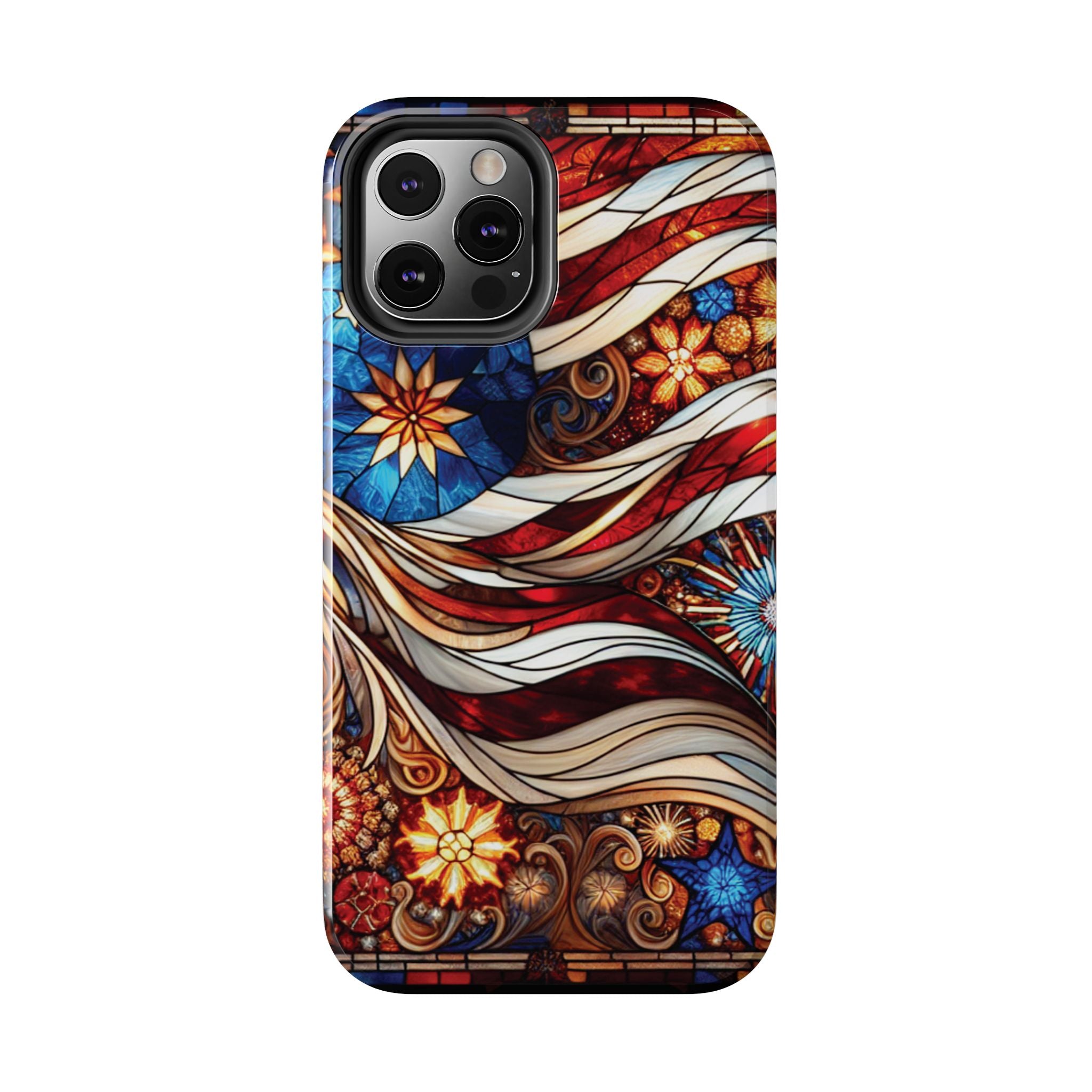 American by Nature Colorful Stained Glass Tough Phone Cases | Unique iPhone Covers, Protective Cases, Vibrant Designs, Gifts for Him/Her
