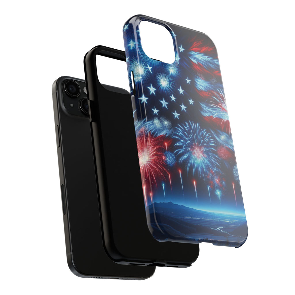 Patriotic Fireworks Phone Case, Independence Day, USA Pride, Tough Phone Cover, July 4th, Gift for Veterans