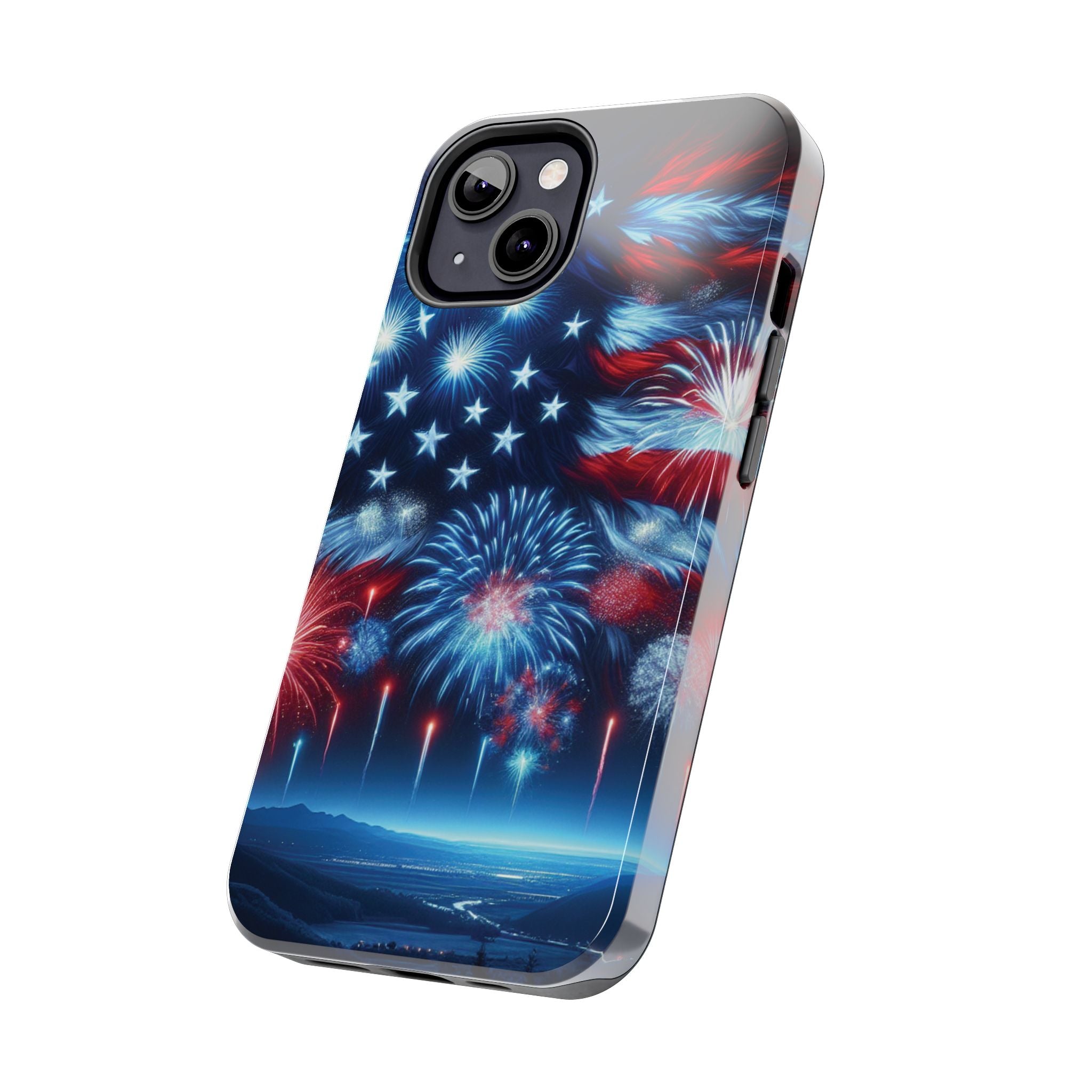 Patriotic Fireworks Phone Case, Independence Day, USA Pride, Tough Phone Cover, July 4th, Gift for Veterans