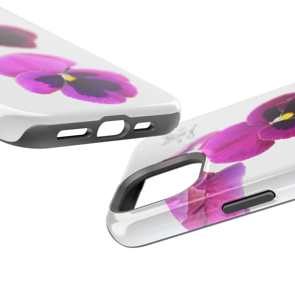 Pansy Blossom Magnetic Phone Case — Impact‑Resistant Floral iPhone Cover