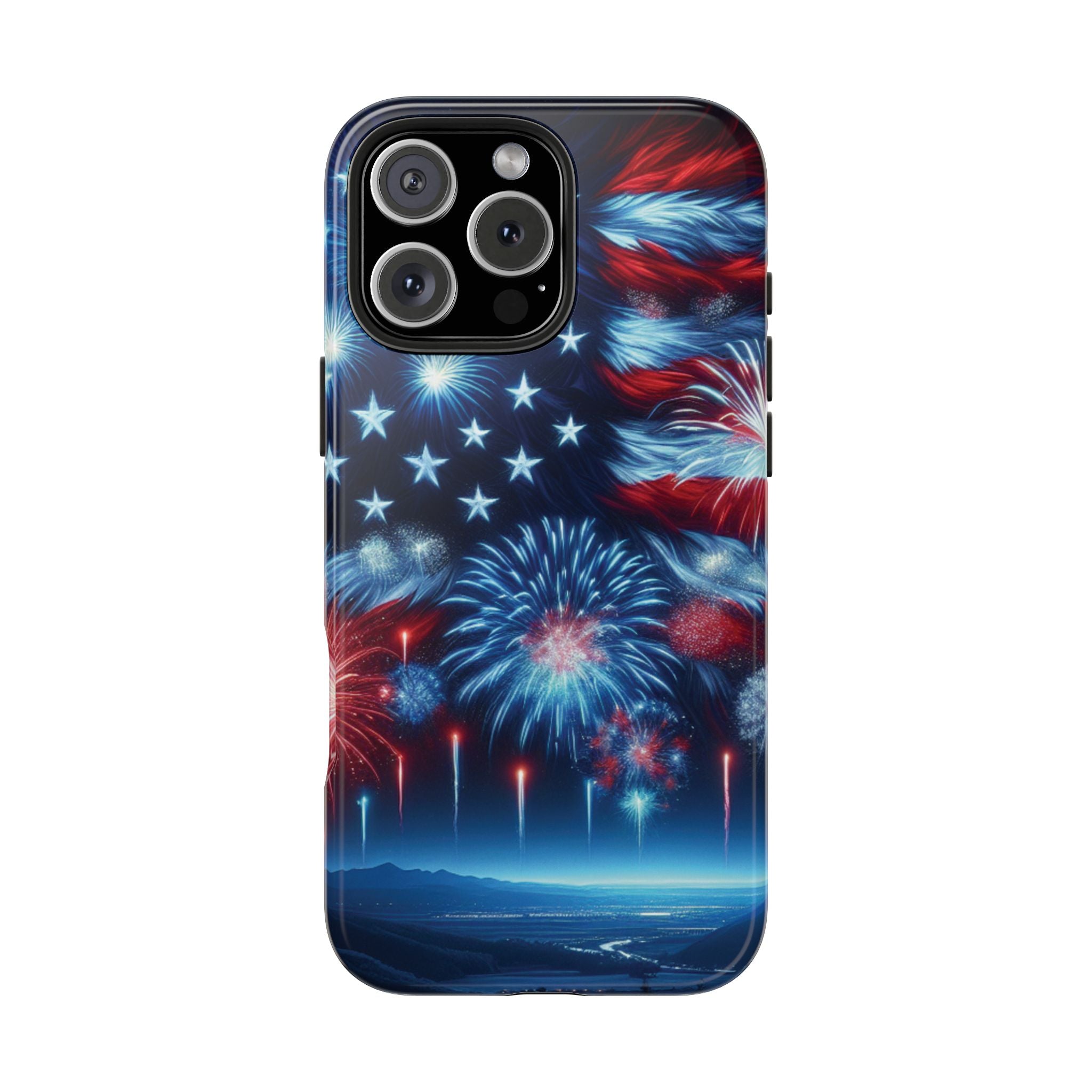 Patriotic Fireworks Phone Case, Independence Day, USA Pride, Tough Phone Cover, July 4th, Gift for Veterans