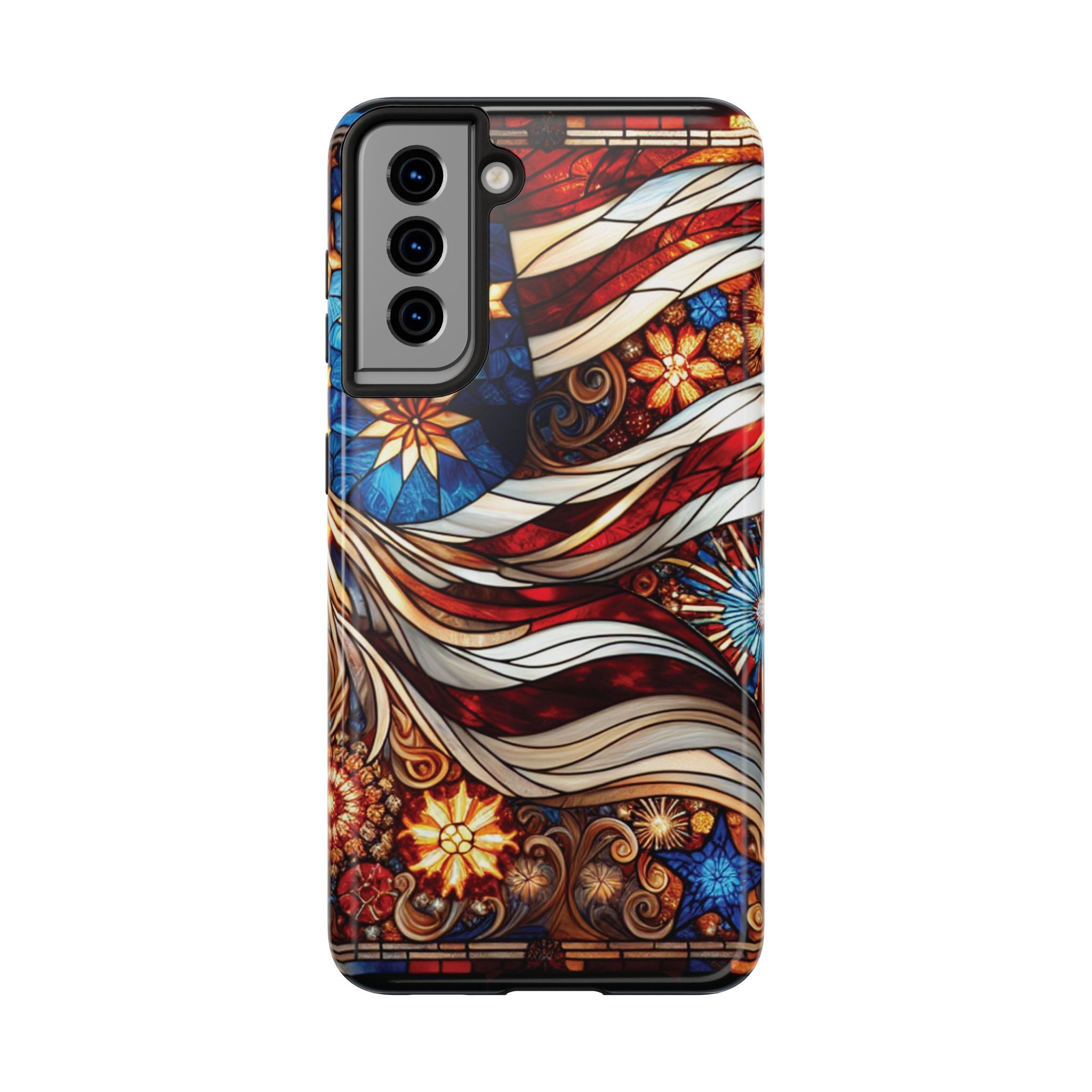 American by Nature Colorful Stained Glass Tough Phone Cases | Unique iPhone Covers, Protective Cases, Vibrant Designs, Gifts for Him/Her