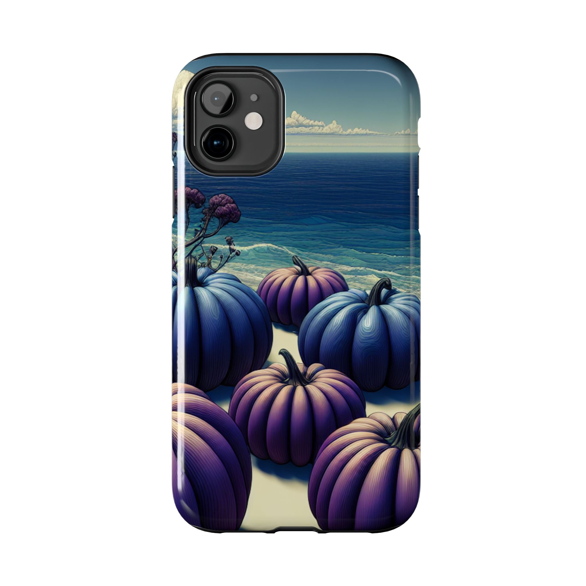 Blue Pumpkin Beach Tough Phone Case — Coastal Halloween Fall iPhone Cover