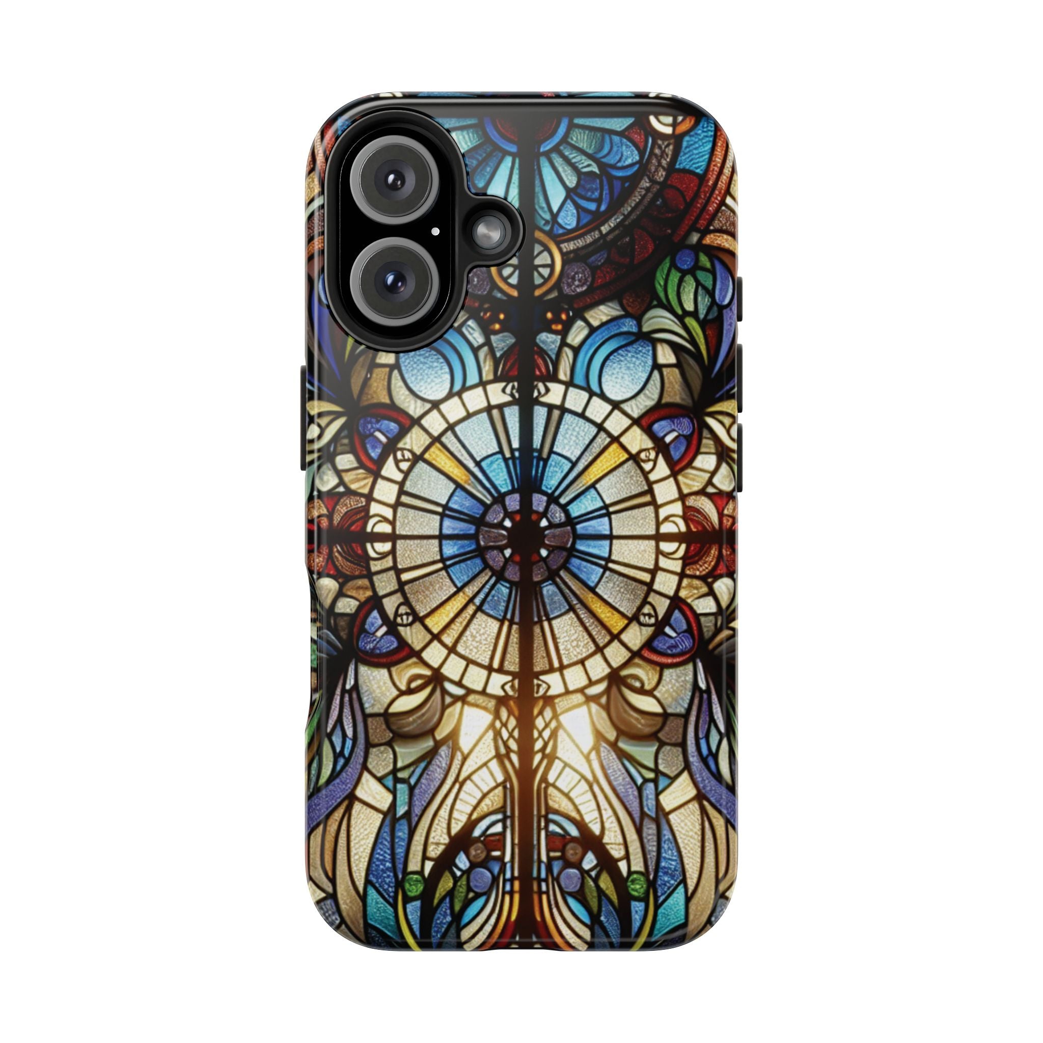 Stained Glass Mandala Tough Phone Case — Floral Vintage Art iPhone Cover