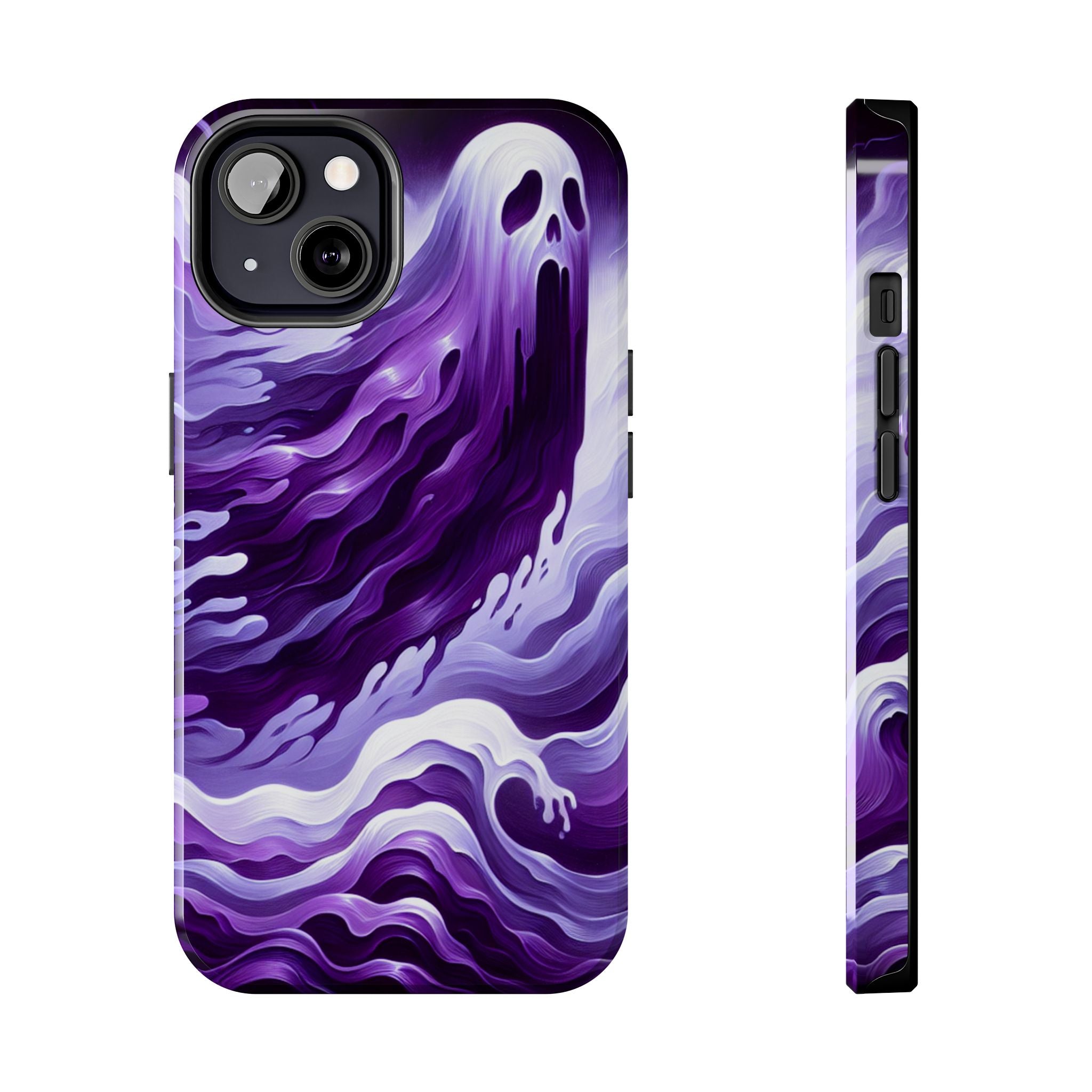 Purple wavey ghosts! - Tough Phone Cases