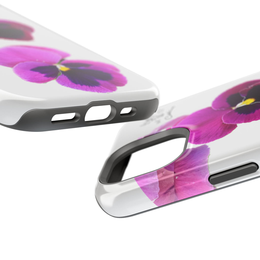 Pansy Blossom Magnetic Phone Case — Impact‑Resistant Floral iPhone Cover