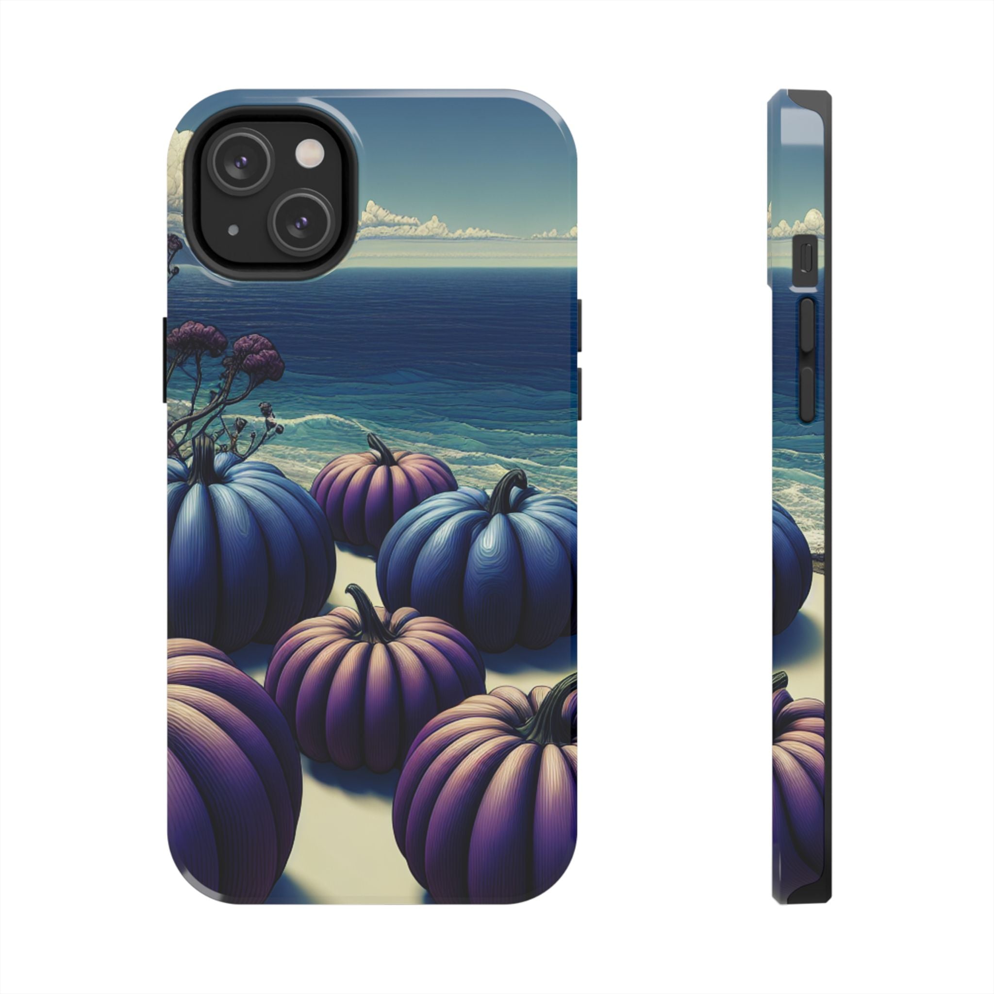 Blue Pumpkin Beach Tough Phone Case — Coastal Halloween Fall iPhone Cover