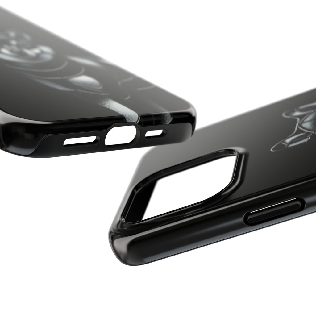 Wolf Silhouette Tough Phone Case — Black Geometric Wolf Protective Cover