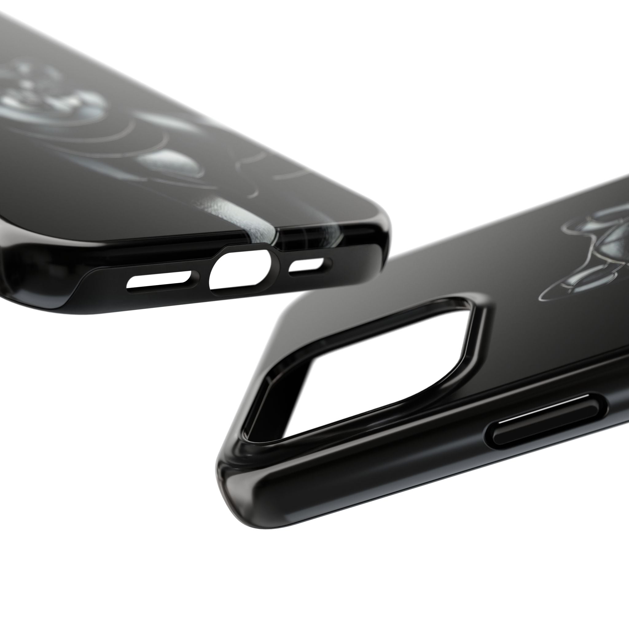 Wolf Silhouette Tough Phone Case — Black Geometric Wolf Protective Cover